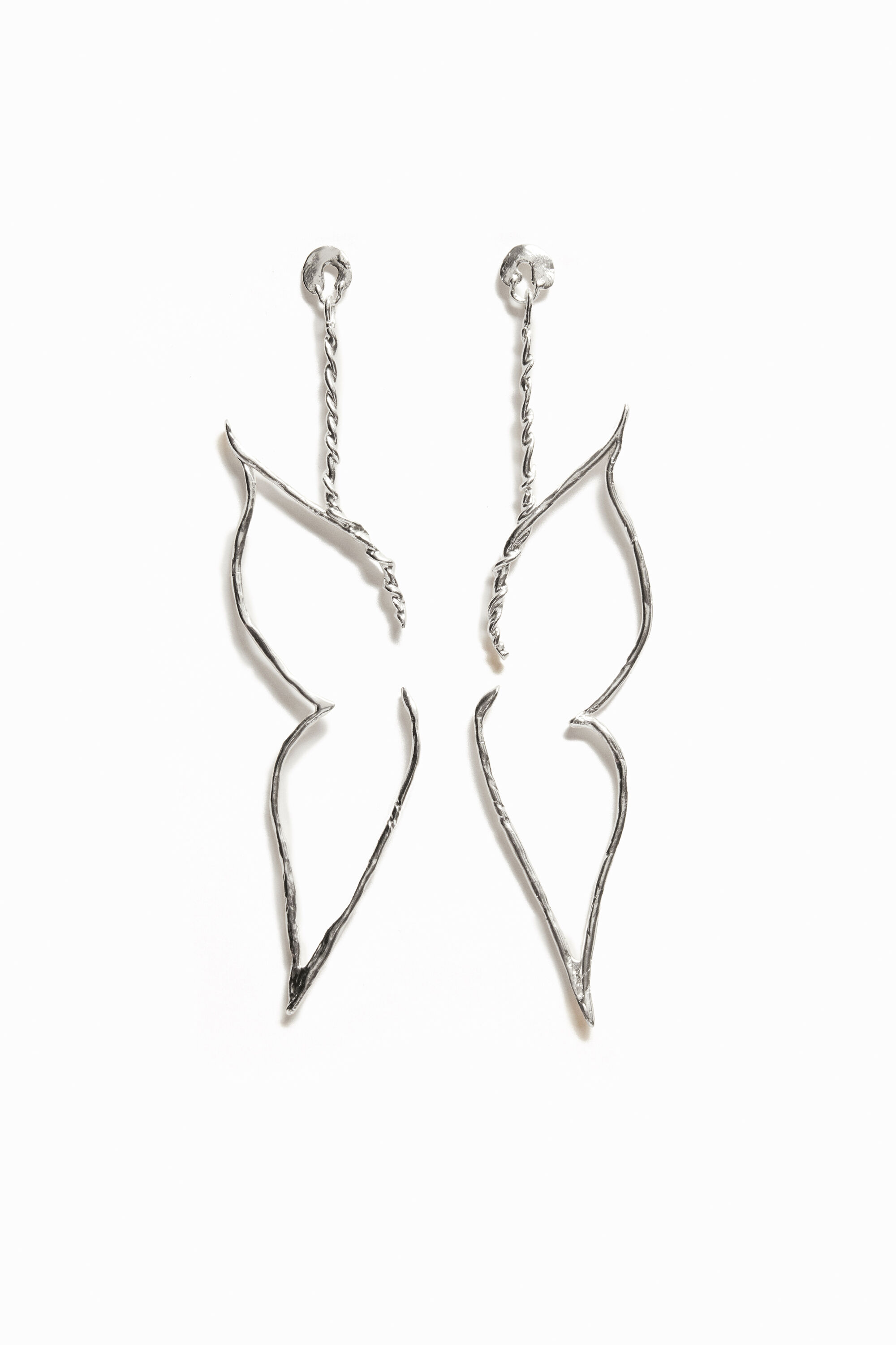 Pendientes mariposas XL ba&ntilde;o plata Zalio