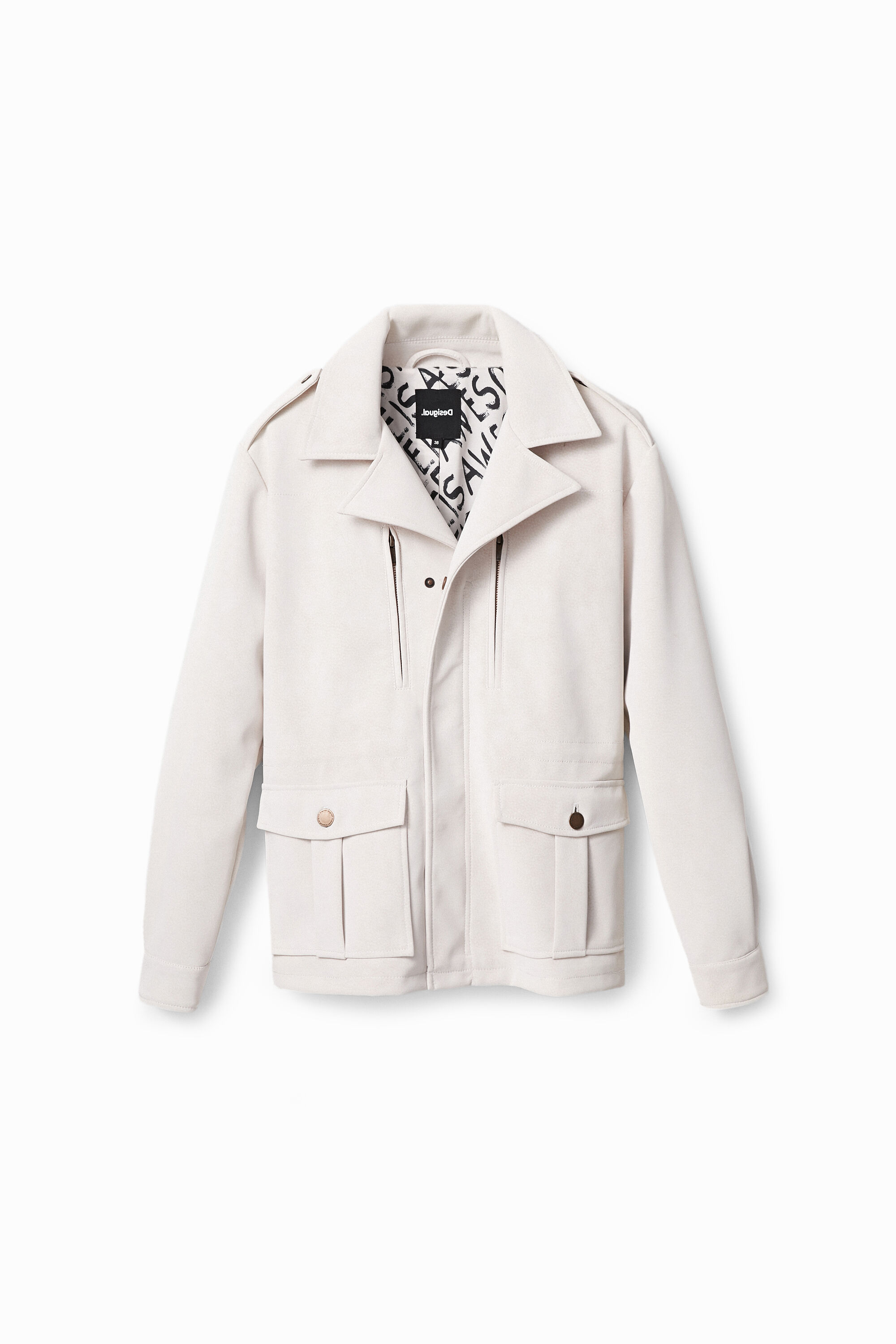 Chaqueta recta bolsillos