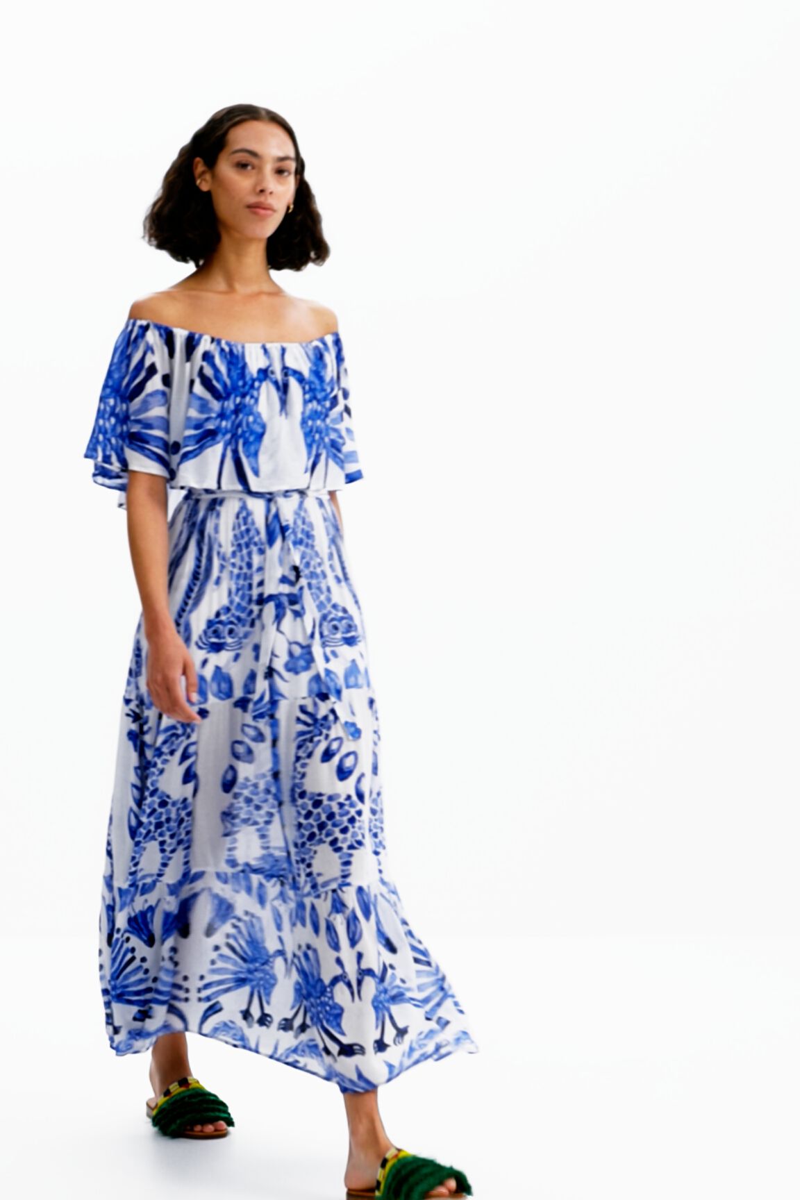 Vestido midi volante Stella Jean