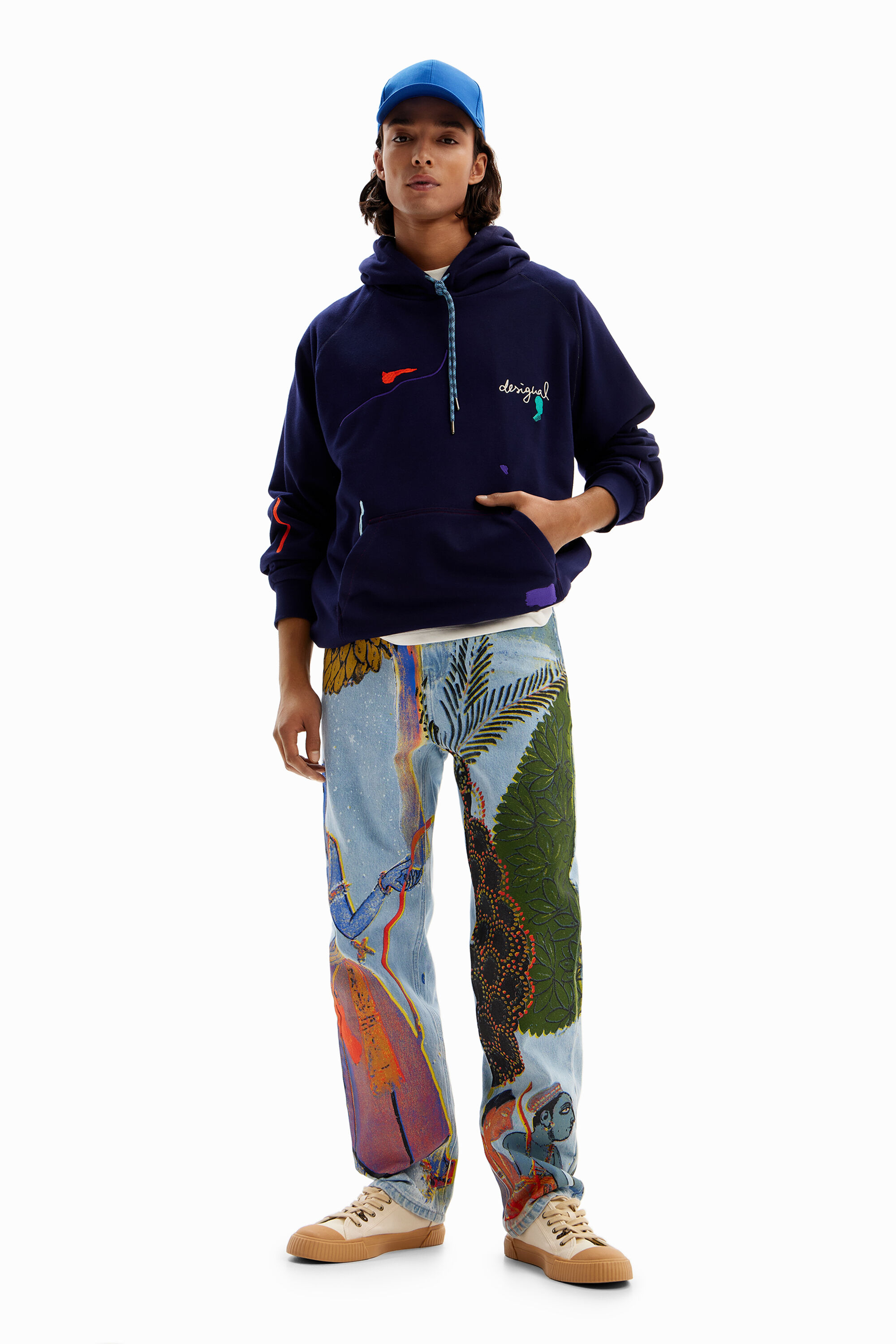 Sudadera bordados pintura