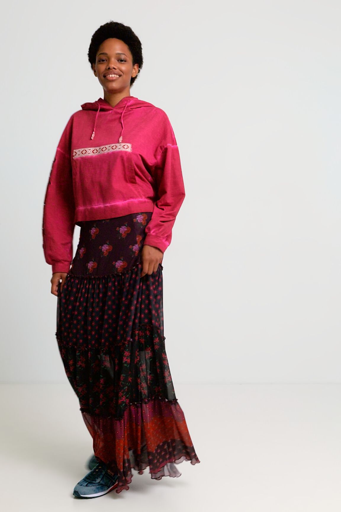 Falda larga volantes boho