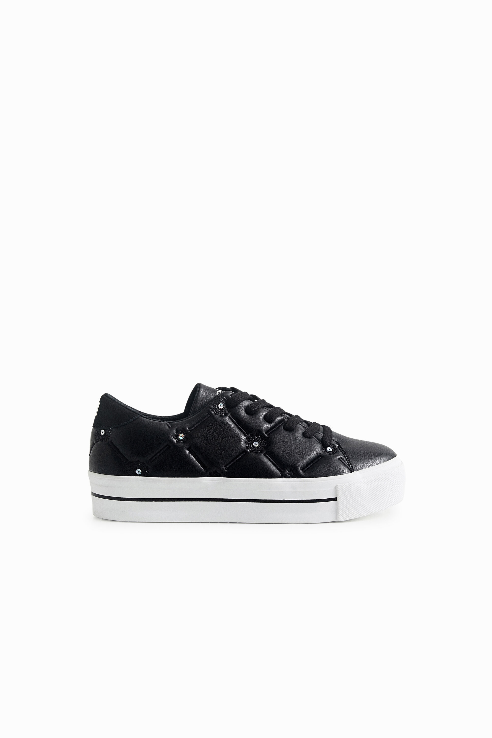 Sneakers efecto piel bordado lentejuelitas