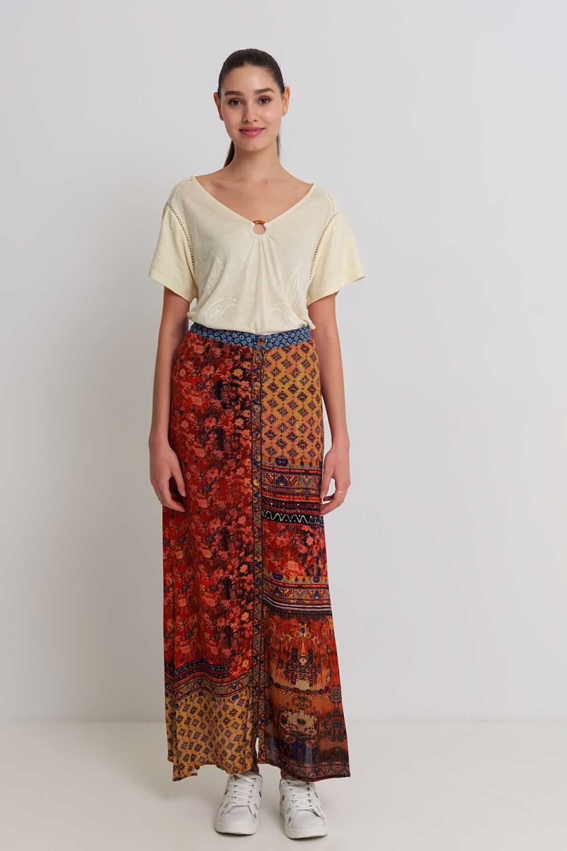 Falda larga floral