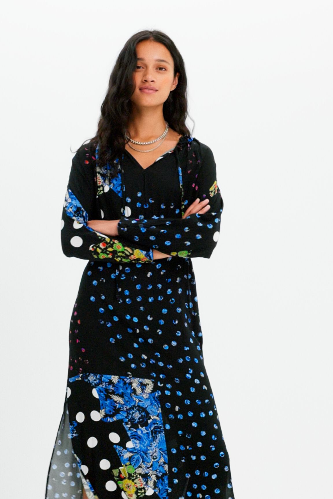 Vestido midi topos