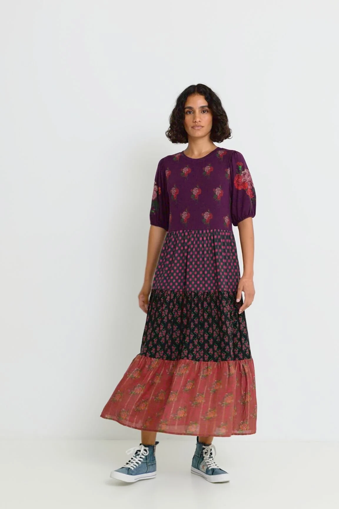 Vestido midi volantes