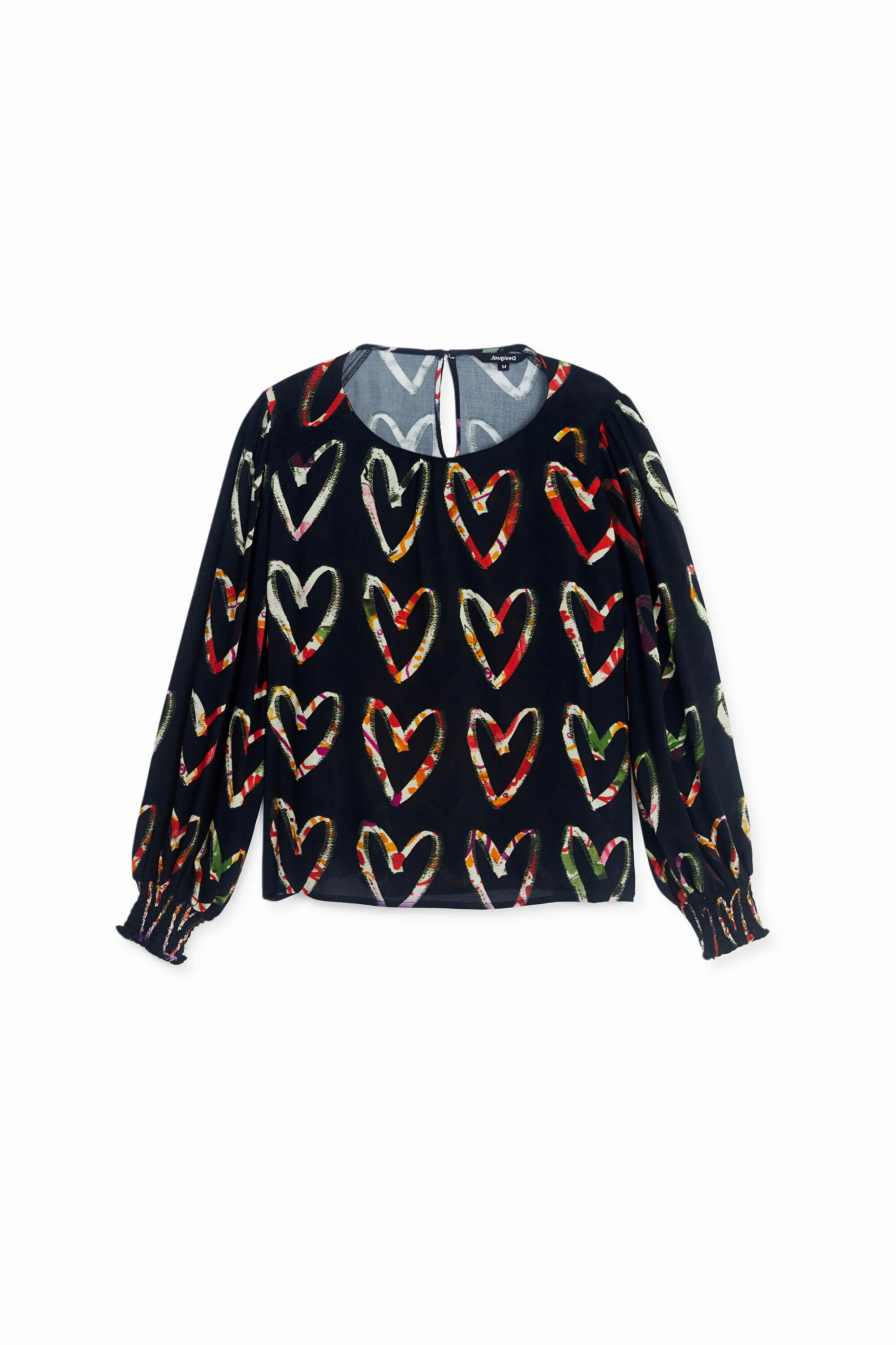 Blusa loose crepe corazones