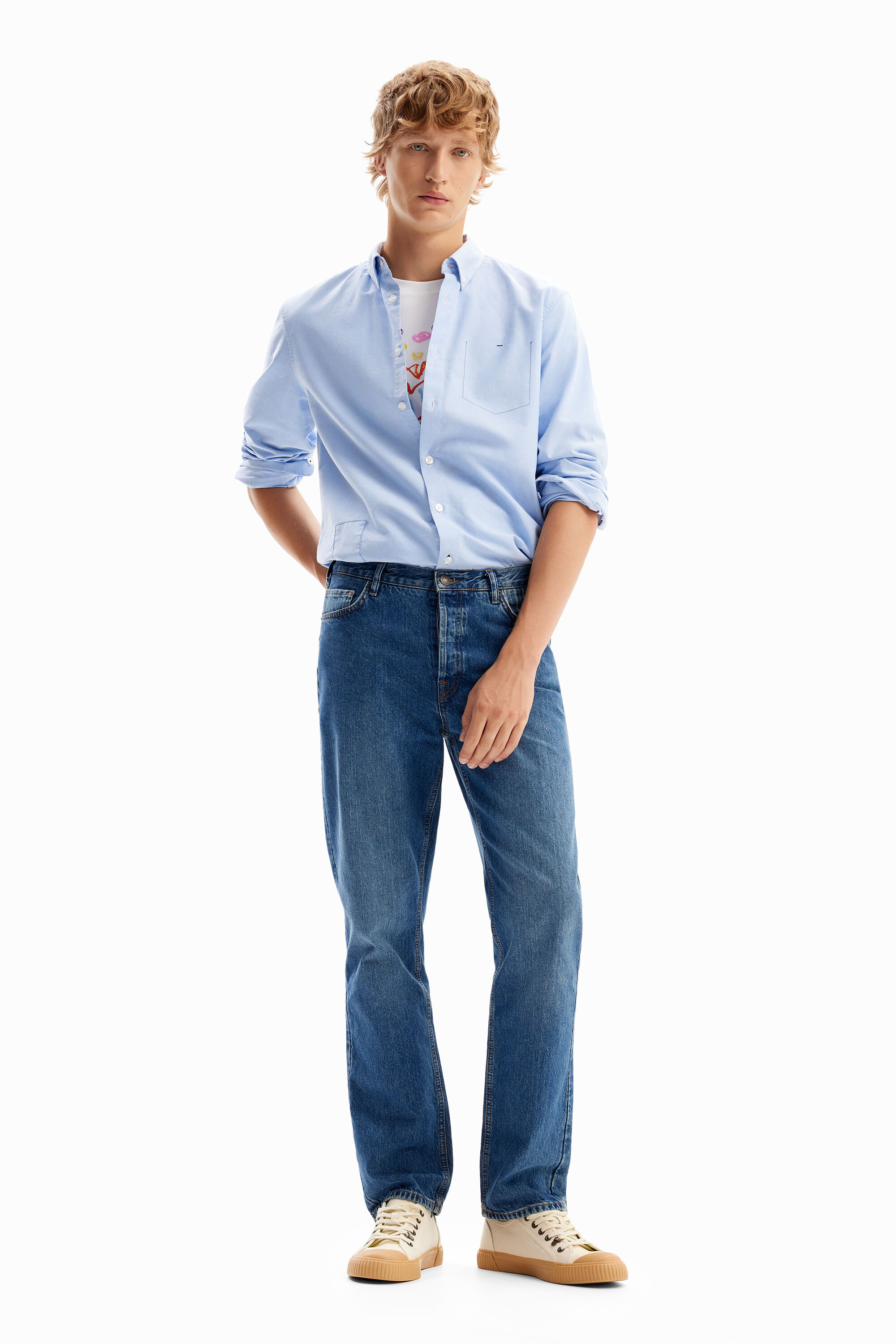 Camisa lisa pespuntes