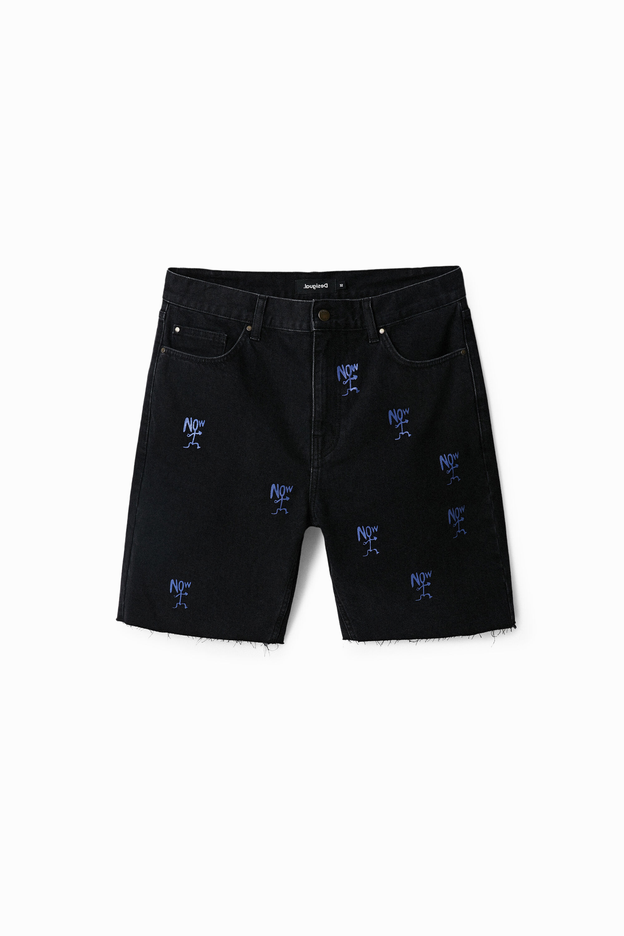 Bermudas denim bajo cortado
