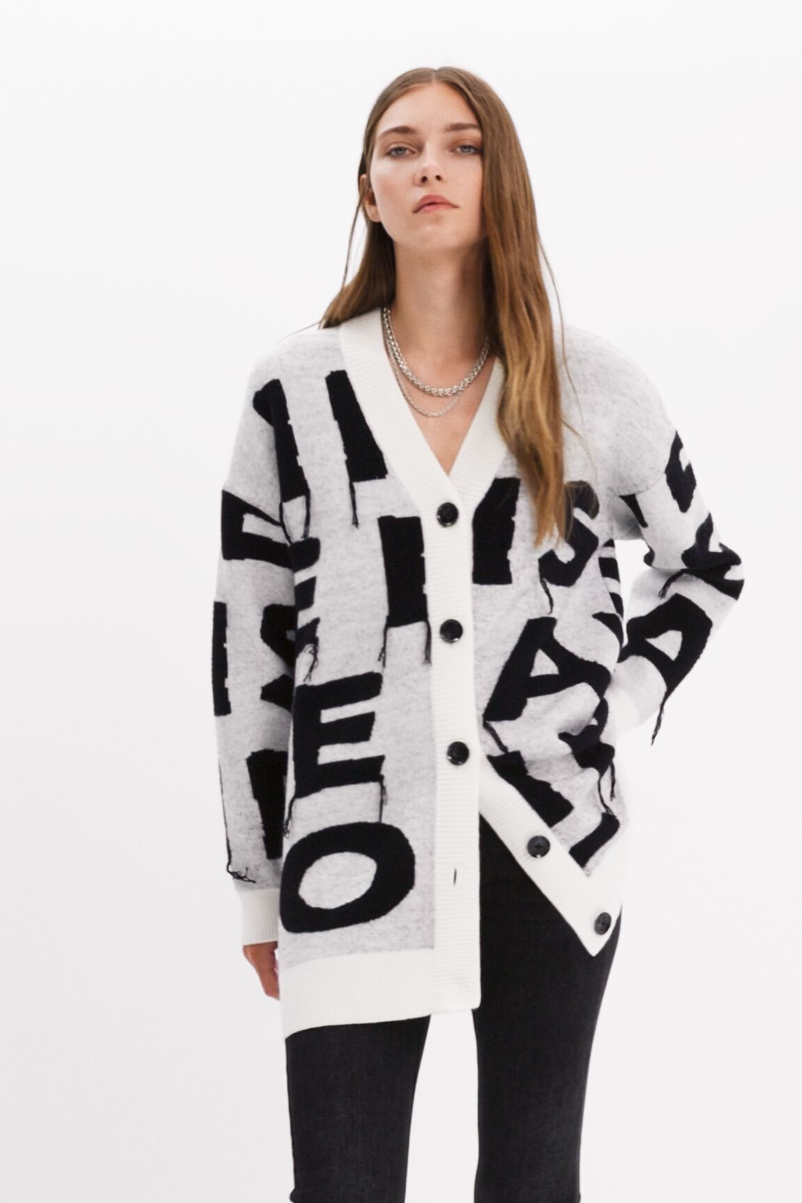 C&aacute;rdigan oversize mensajes