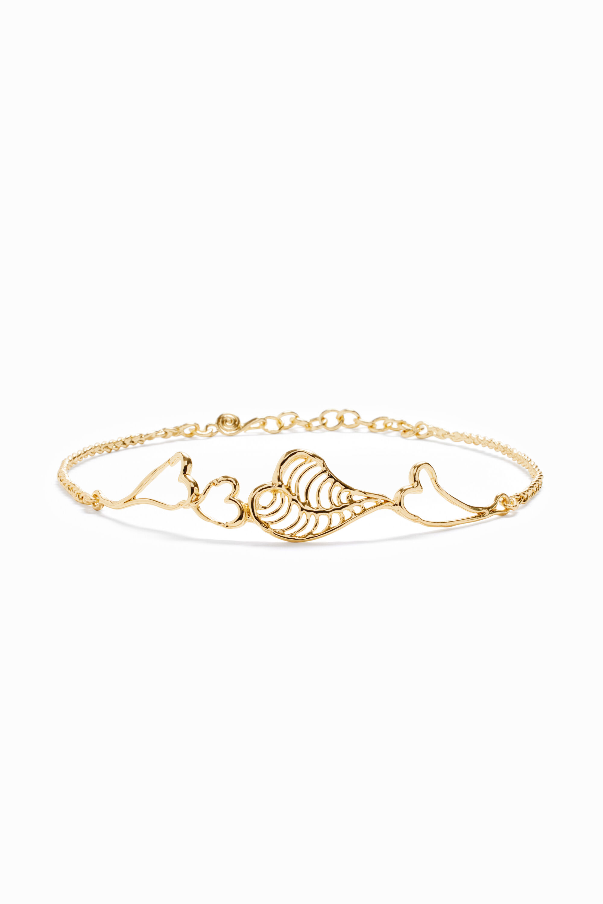 Choker corazones ba&ntilde;o oro Zalio