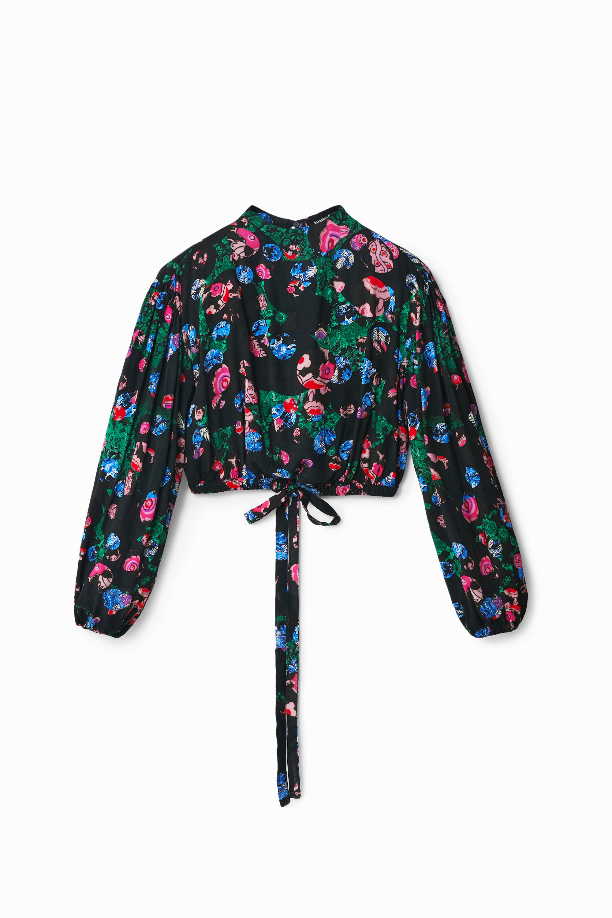 Blusa cropped floral M. Christian Lacroix