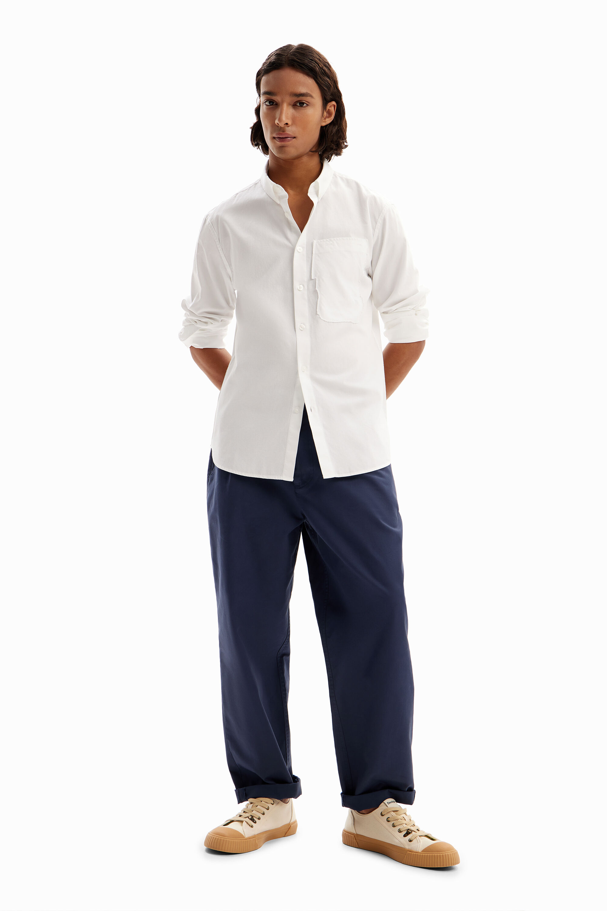 Camisa popel&iacute;n patchwork