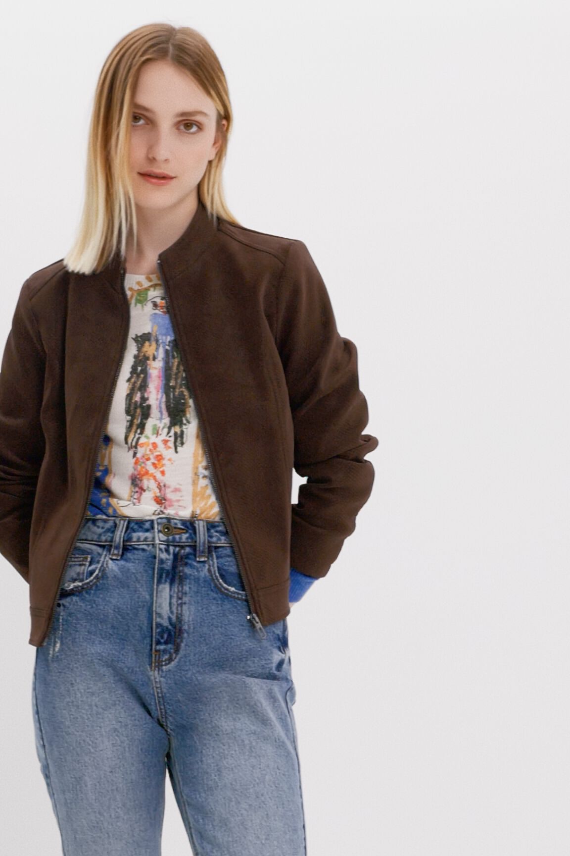 Chaqueta efecto ante