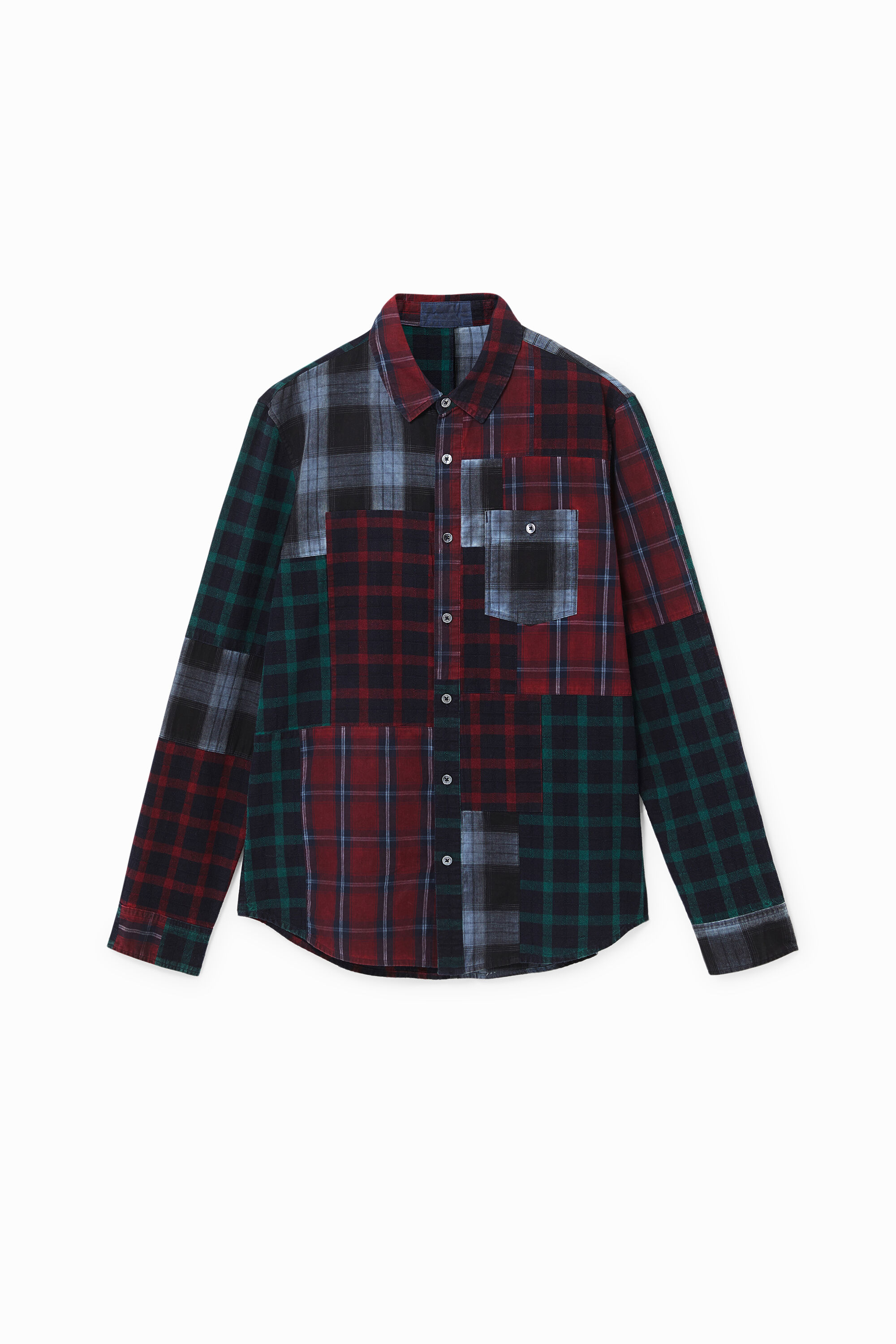 Camisa regular patch tart&aacute;n