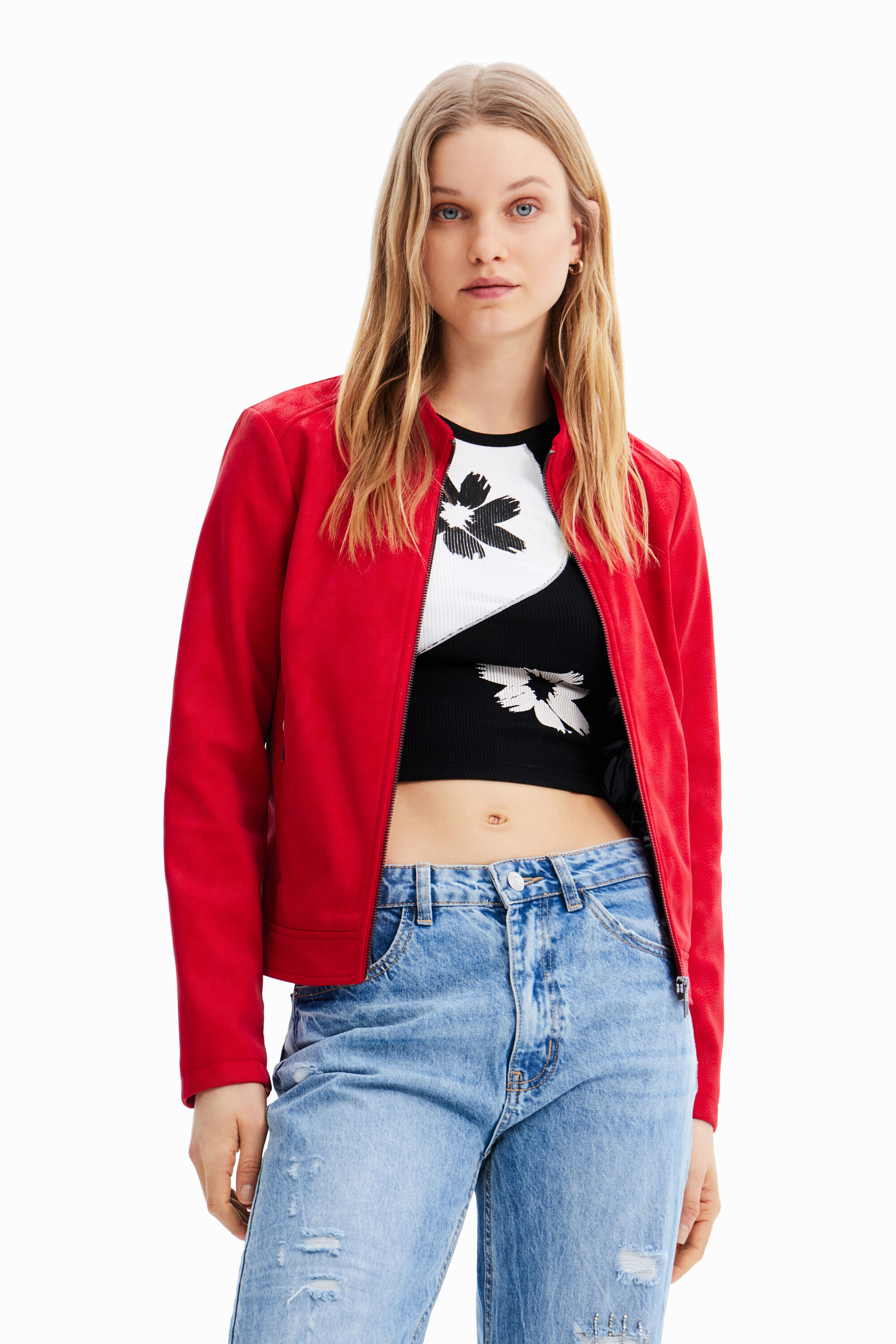 Chaqueta biker efecto ante