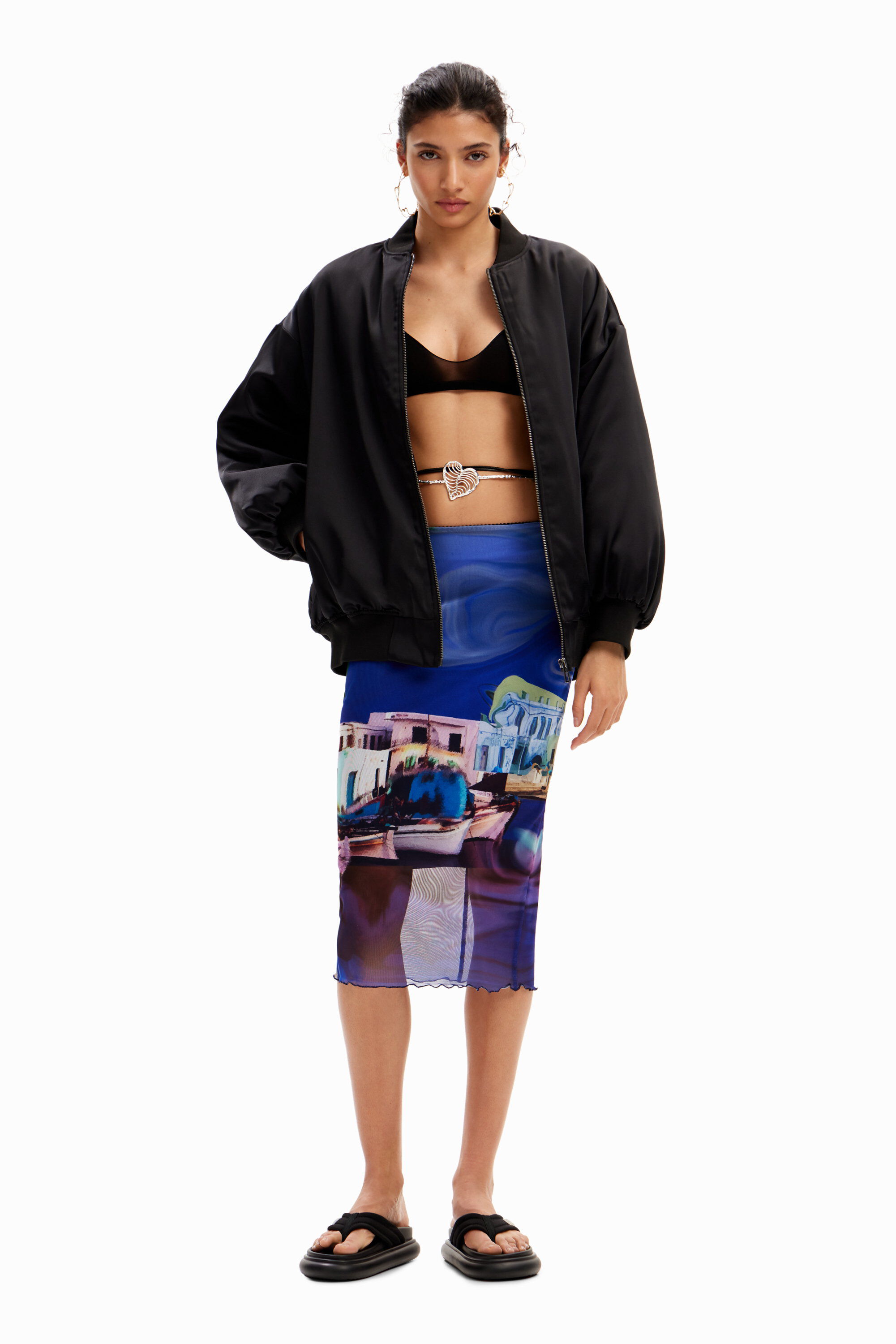 Falda midi paisaje M. Christian Lacroix