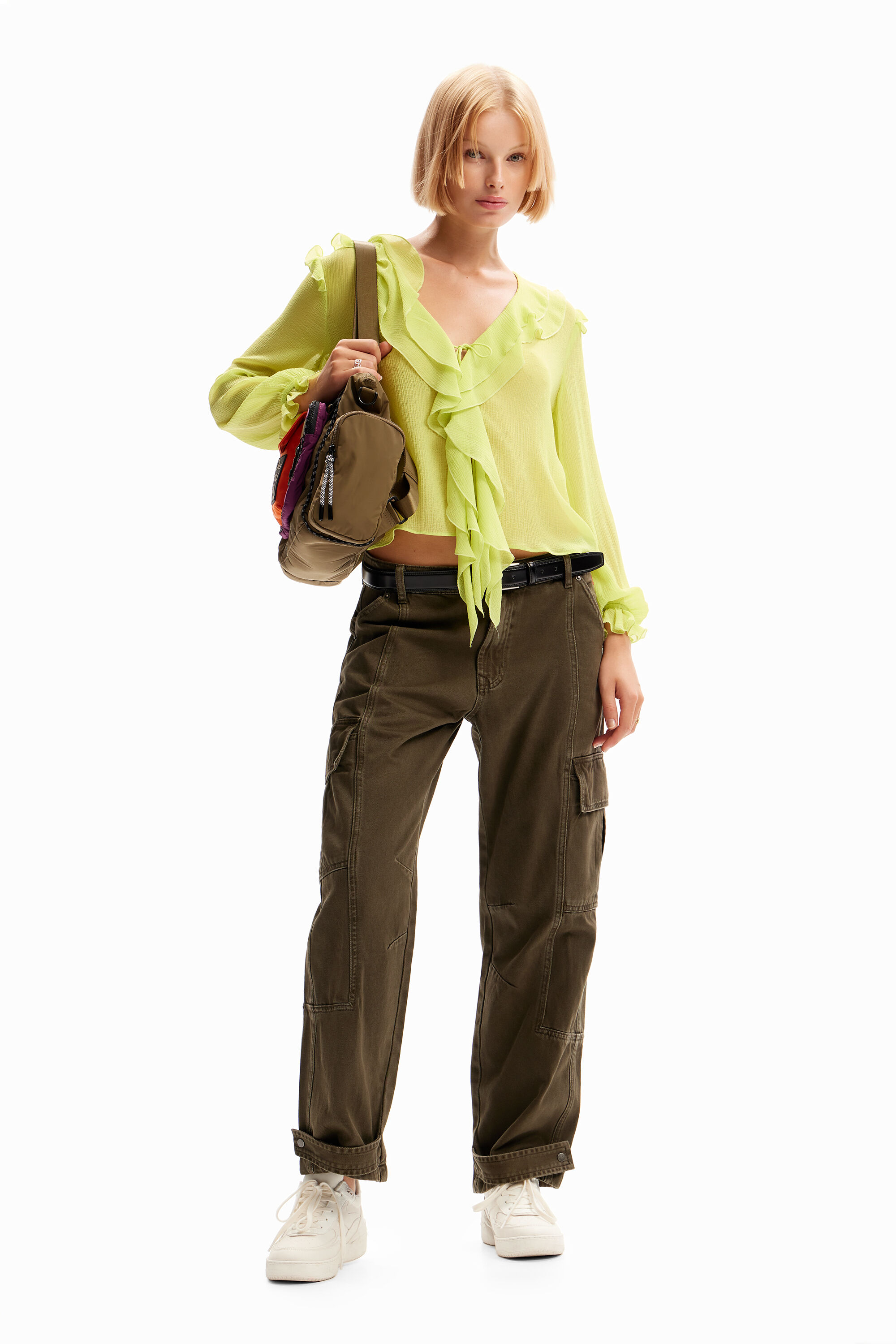 Blusa volantes lazadas