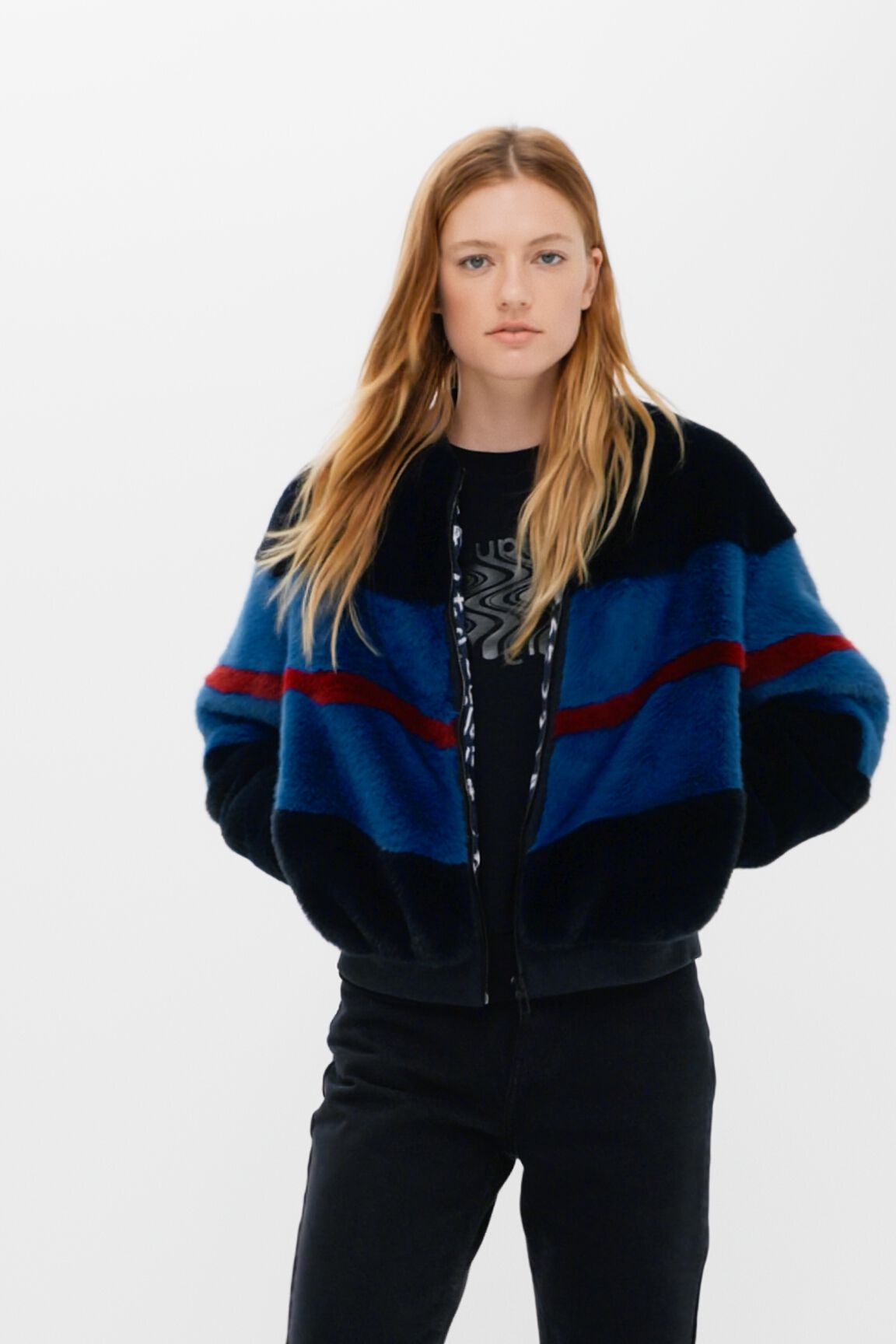 Chaqueta bomber efecto pelo