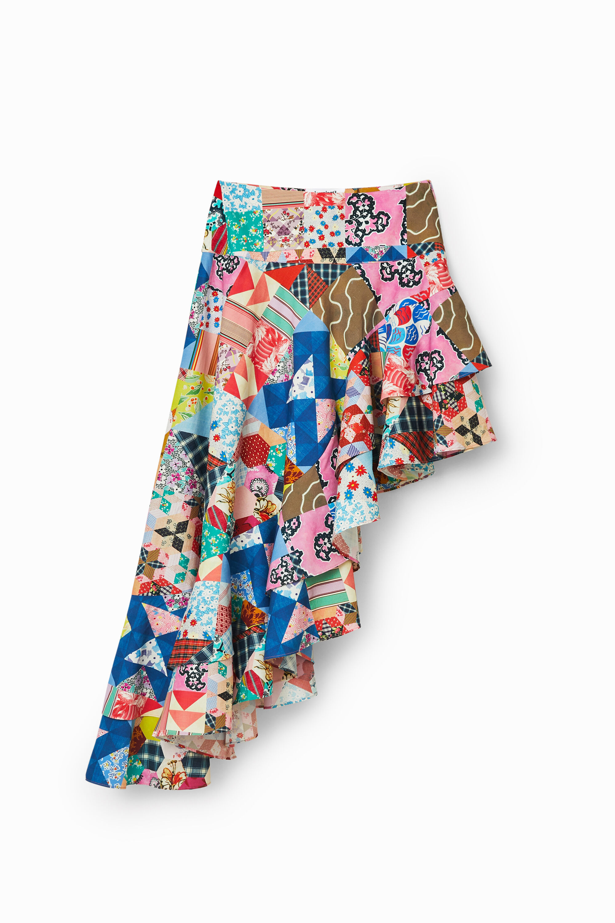 Falda asim&eacute;trica patchwork Johnson Hartig