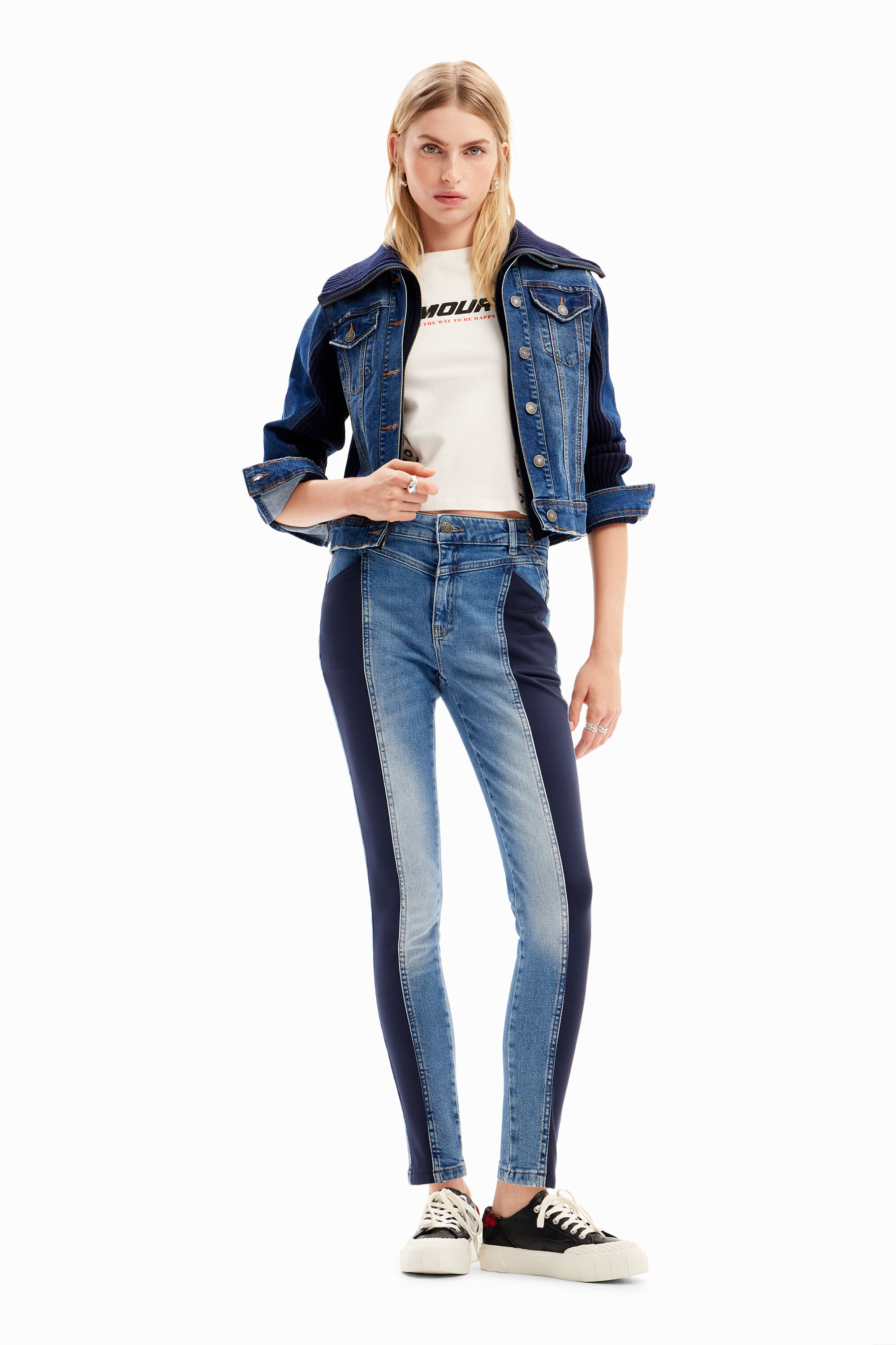 Vaqueros slim franja