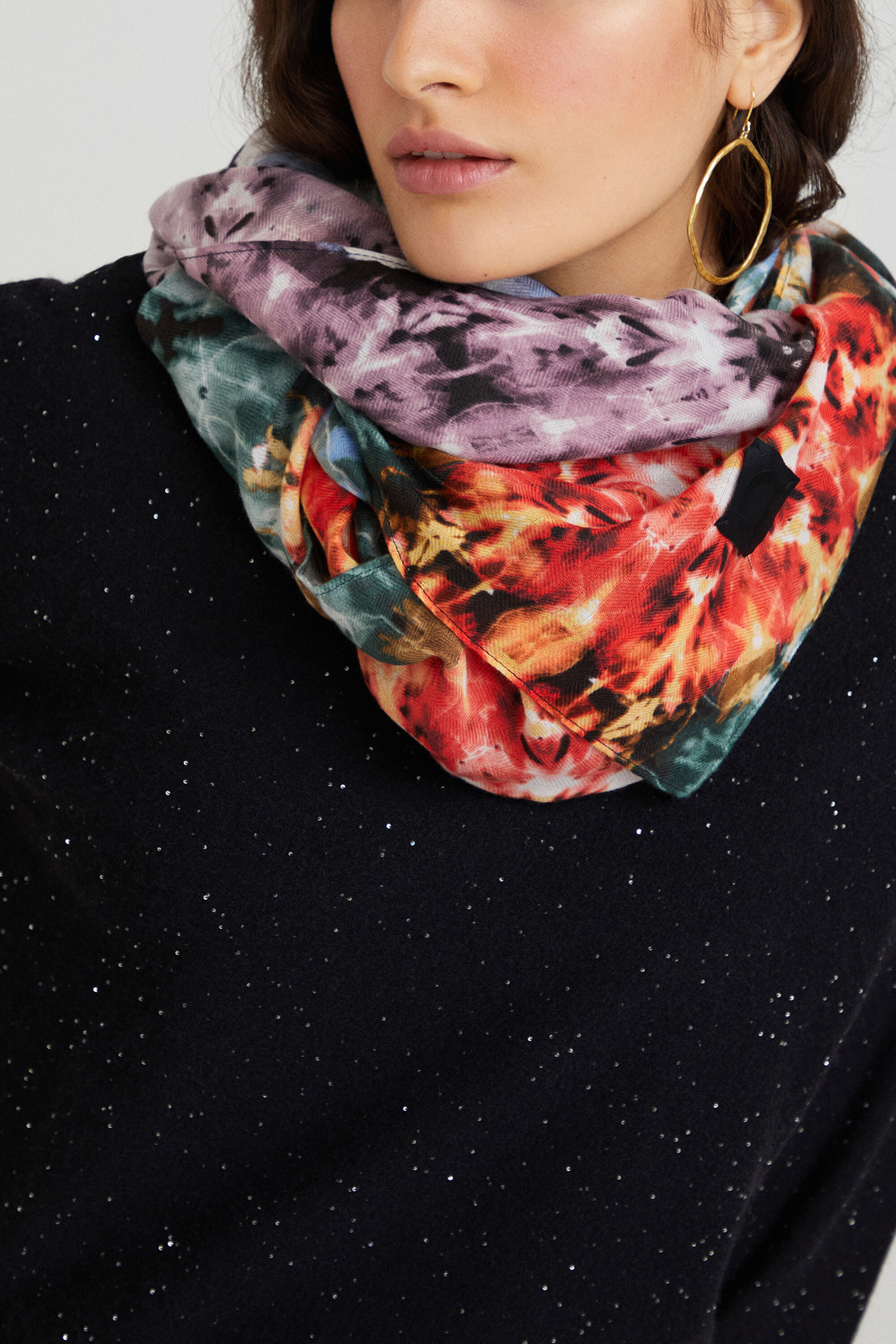 Foulard rectangular bohemian estampado