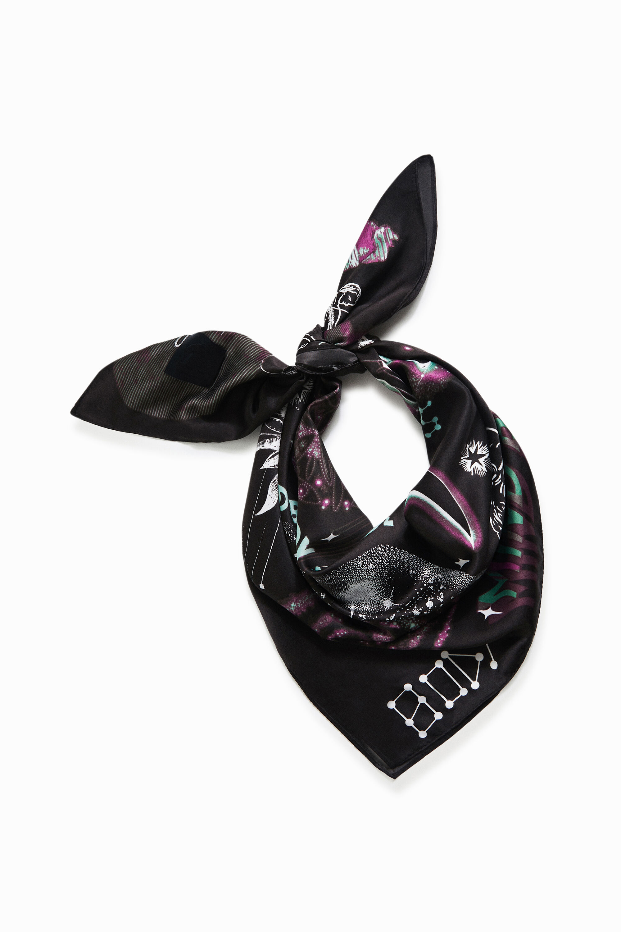 Foulard cuadrado estampado c&oacute;smico