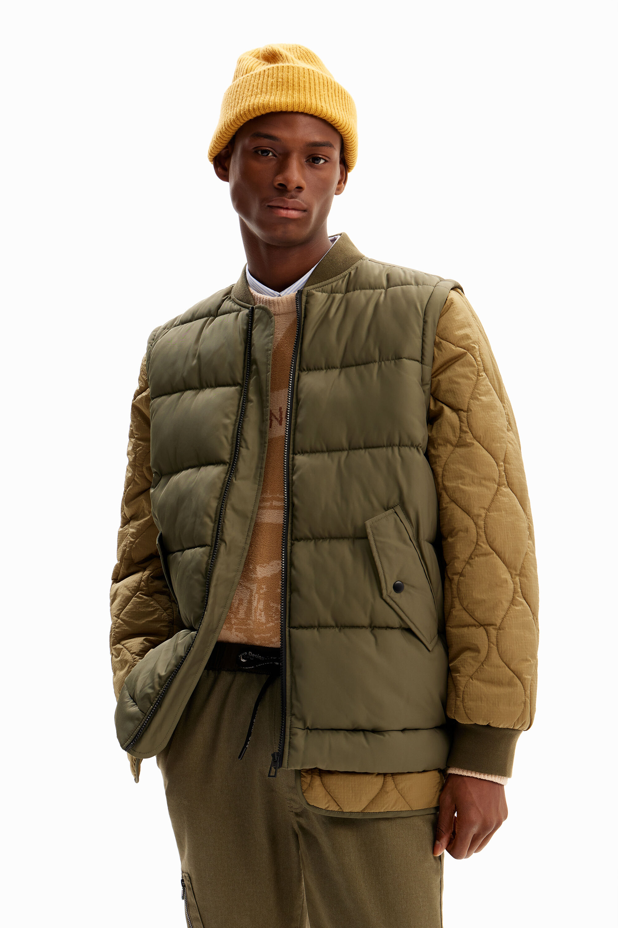 Bomber acolchada desmontable