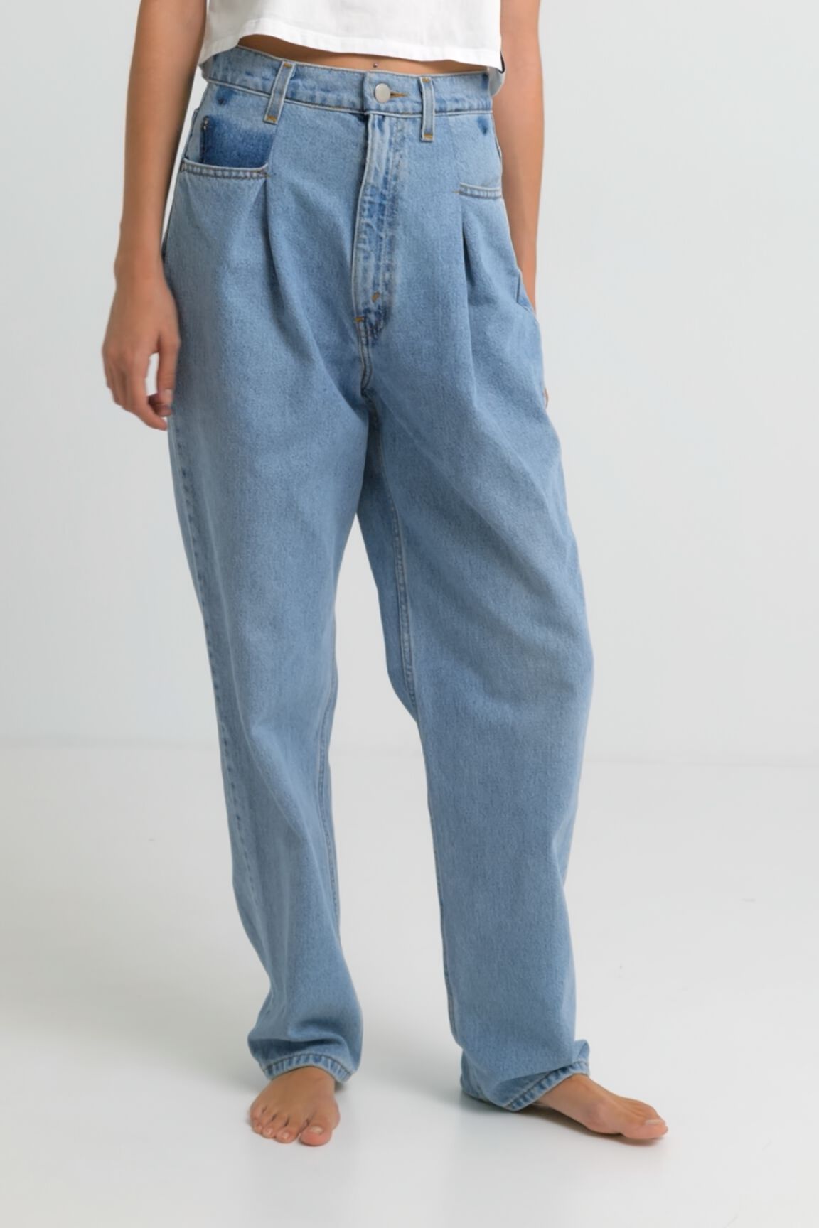 Vaquero loose pinzas upcycling