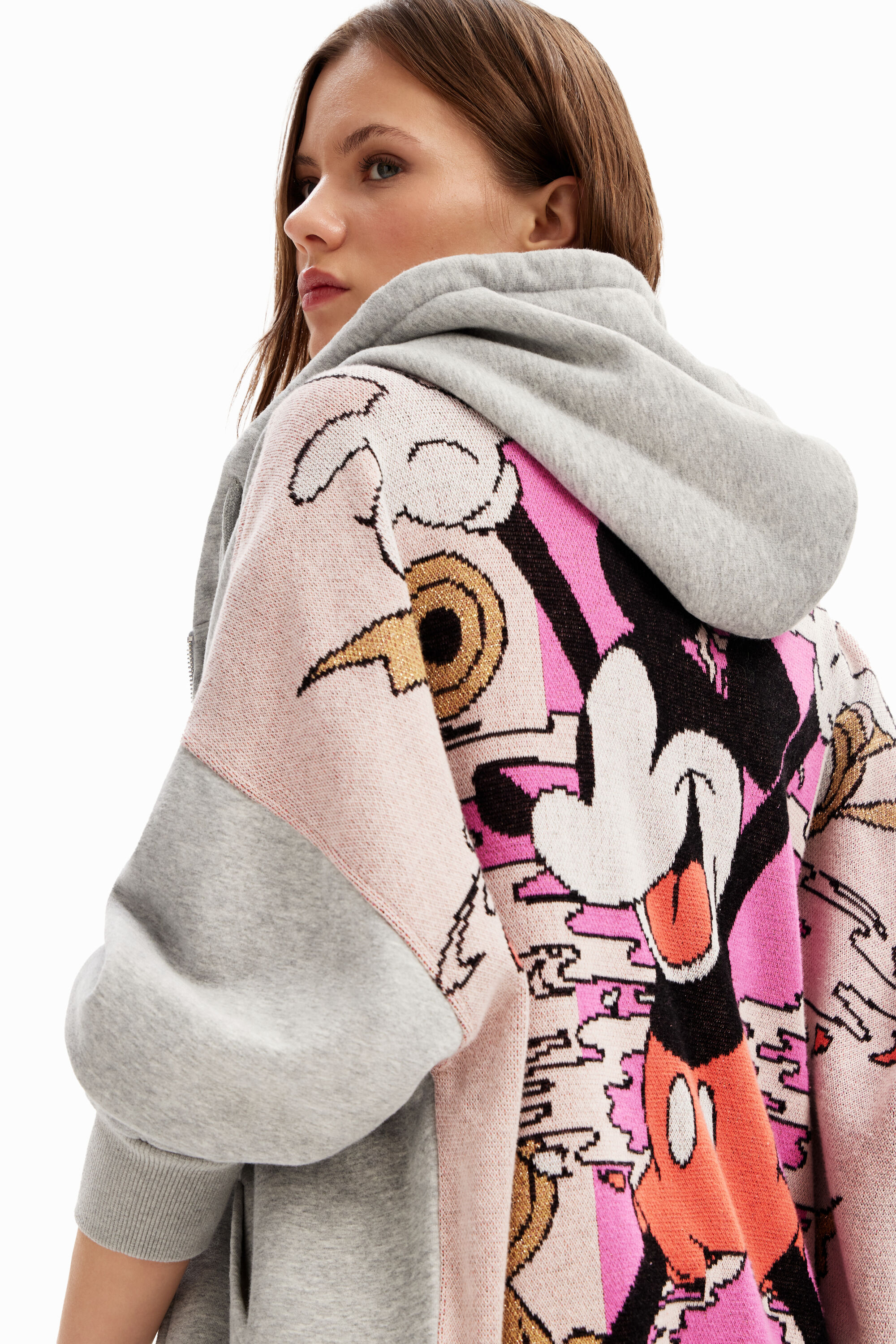 Sudadera oversize jacquard Mickey Mouse