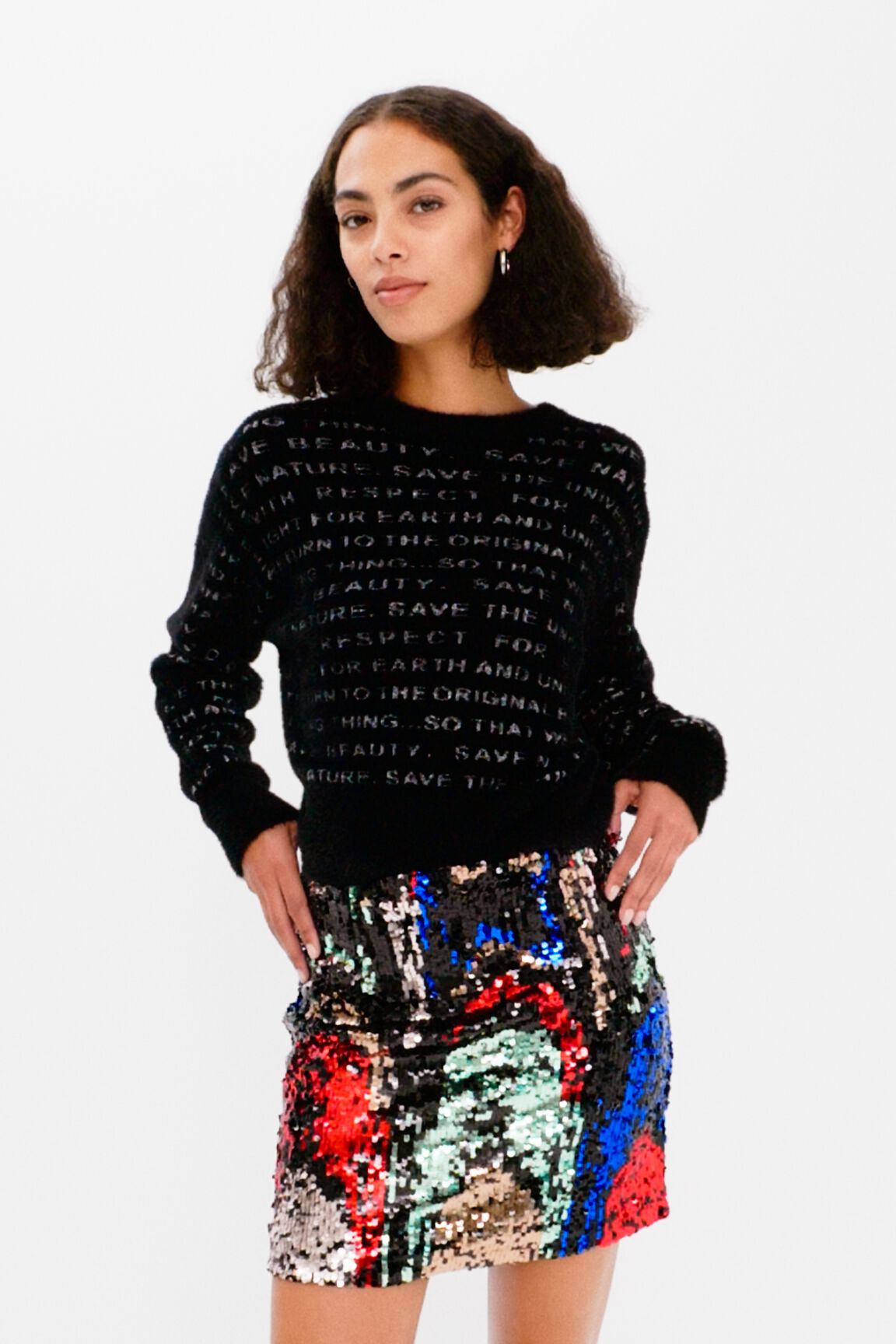 Minifalda slim lentejuelas