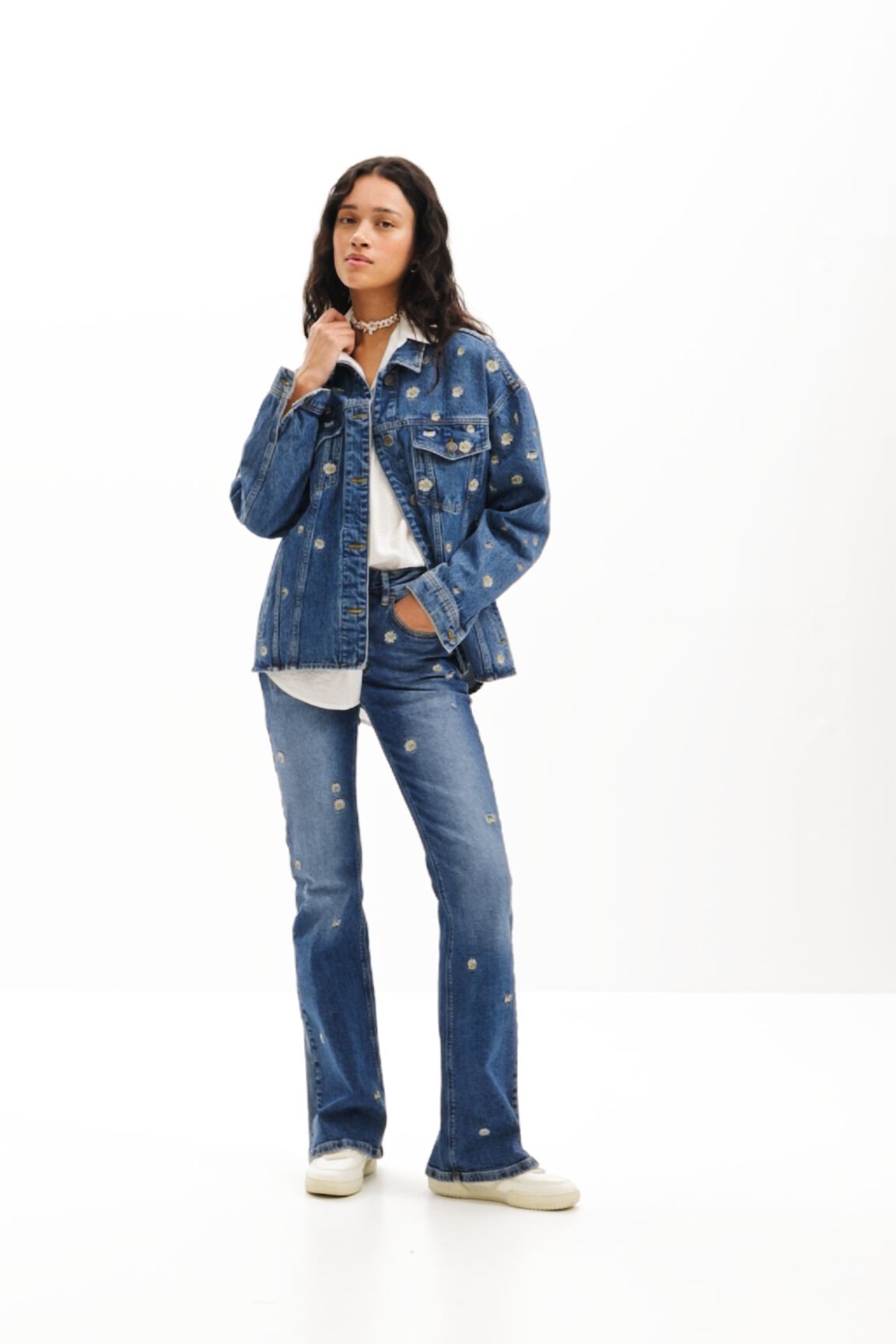 Chaqueta vaquera margaritas