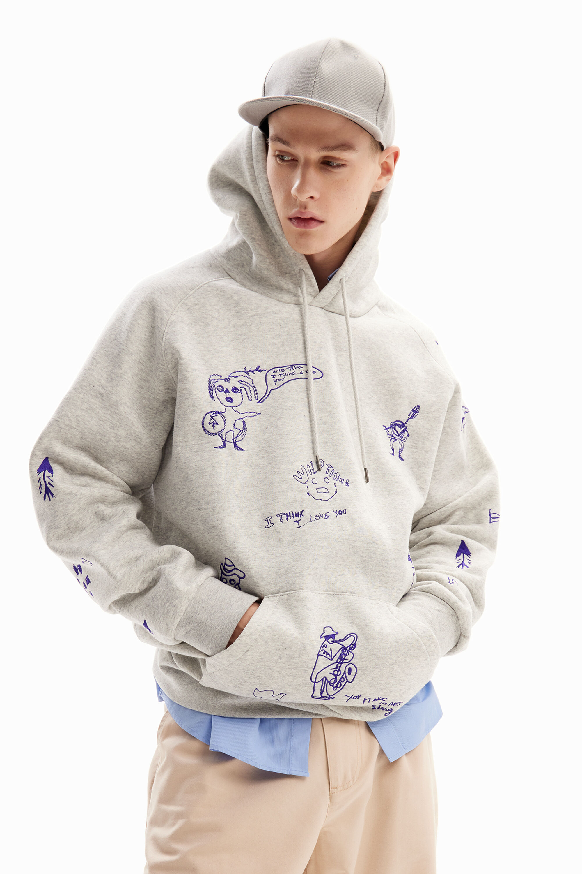 Sudadera capucha bordados