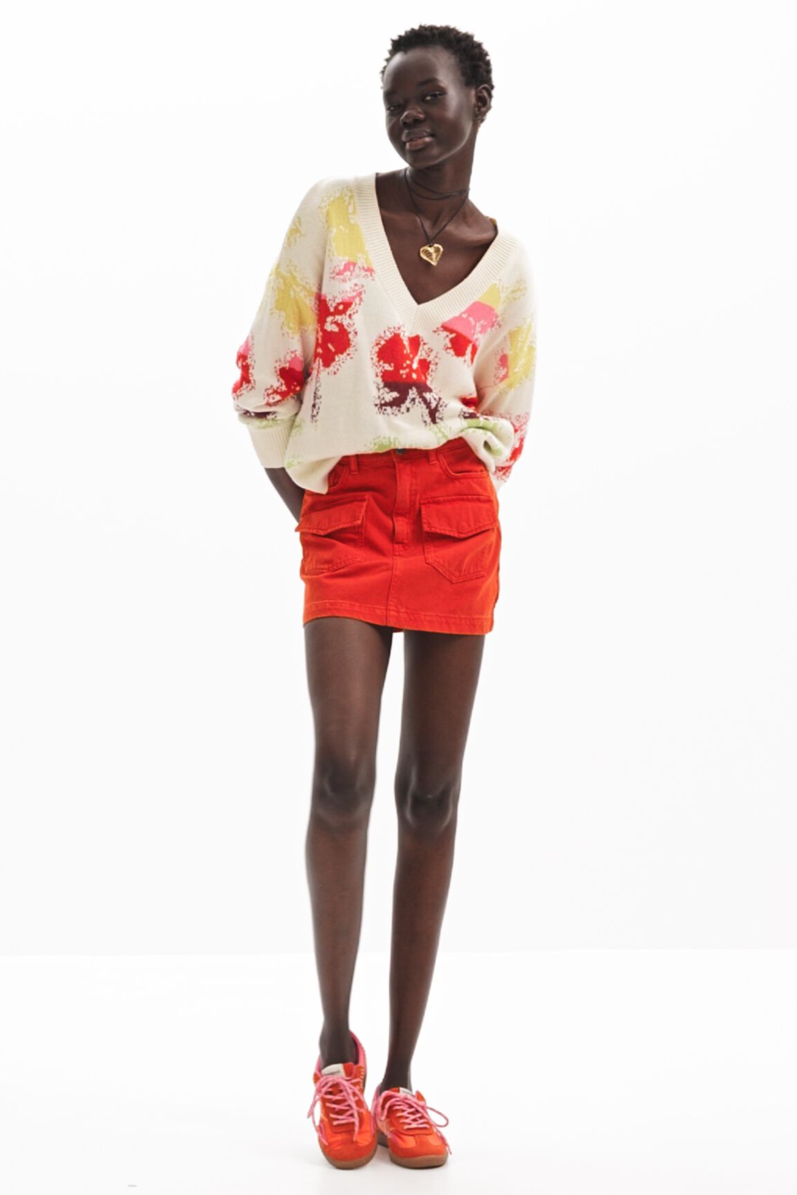 Minifalda denim bolsillos