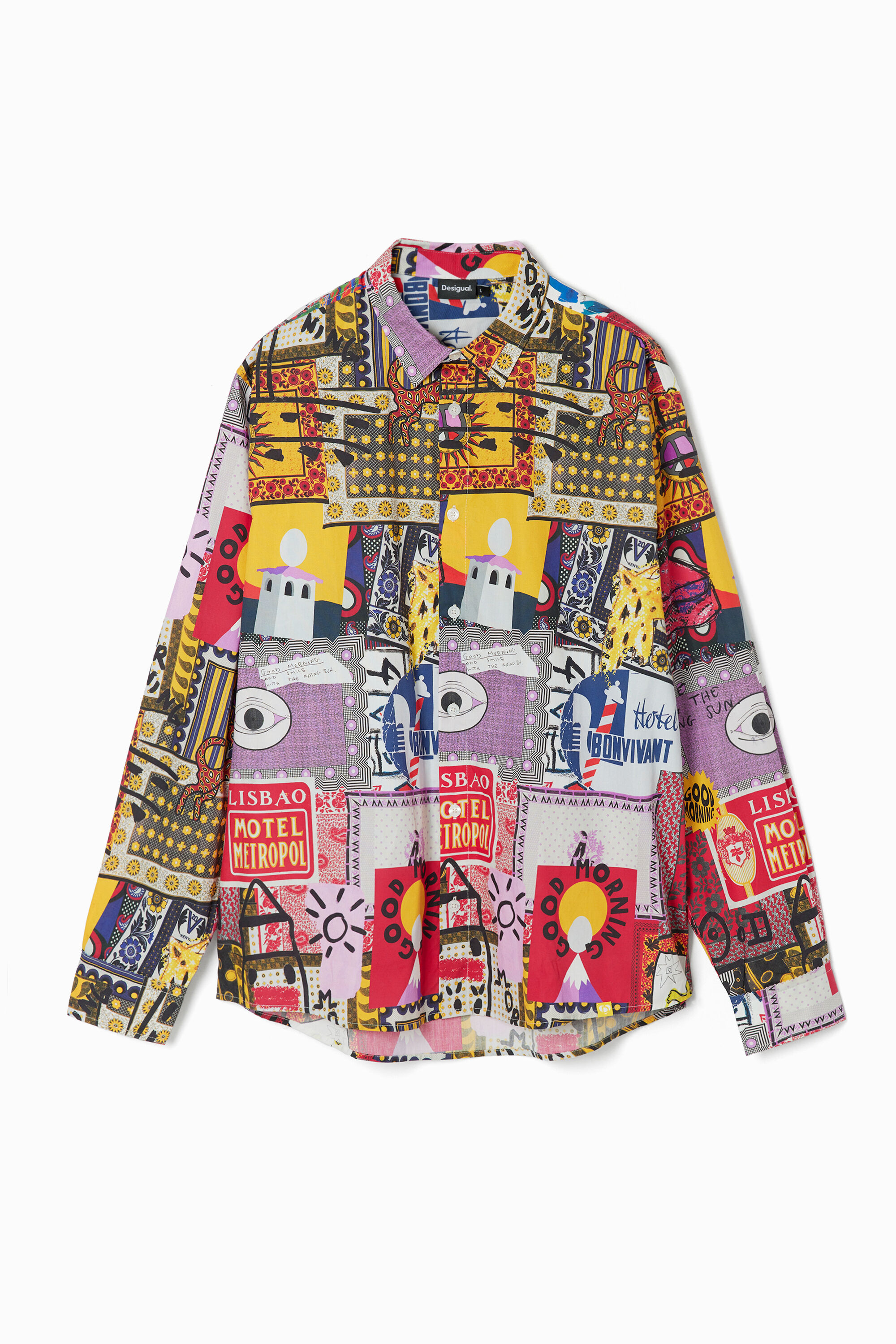 Camisa popel&iacute;n patchwork