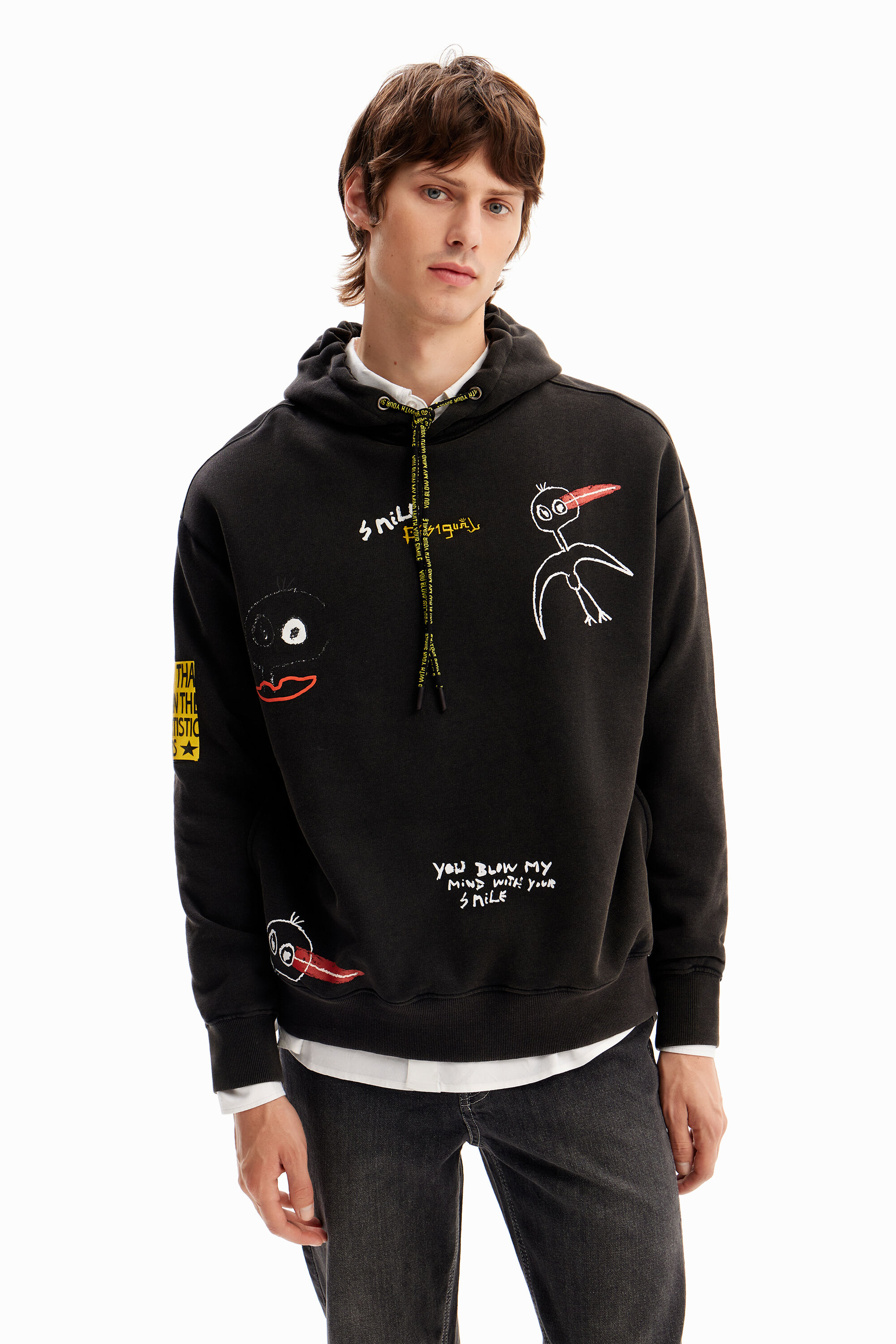 Sudadera capucha p&aacute;jaros