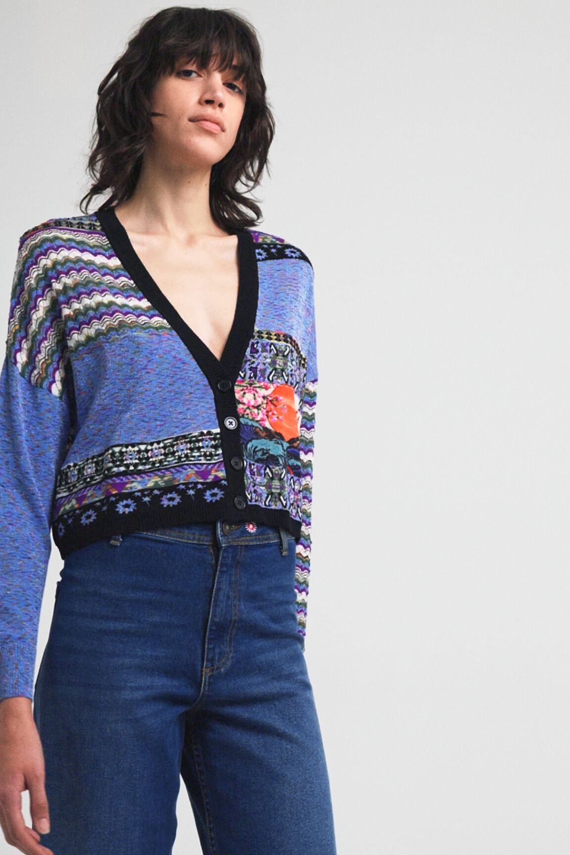 C&aacute;rdigan corto oversize