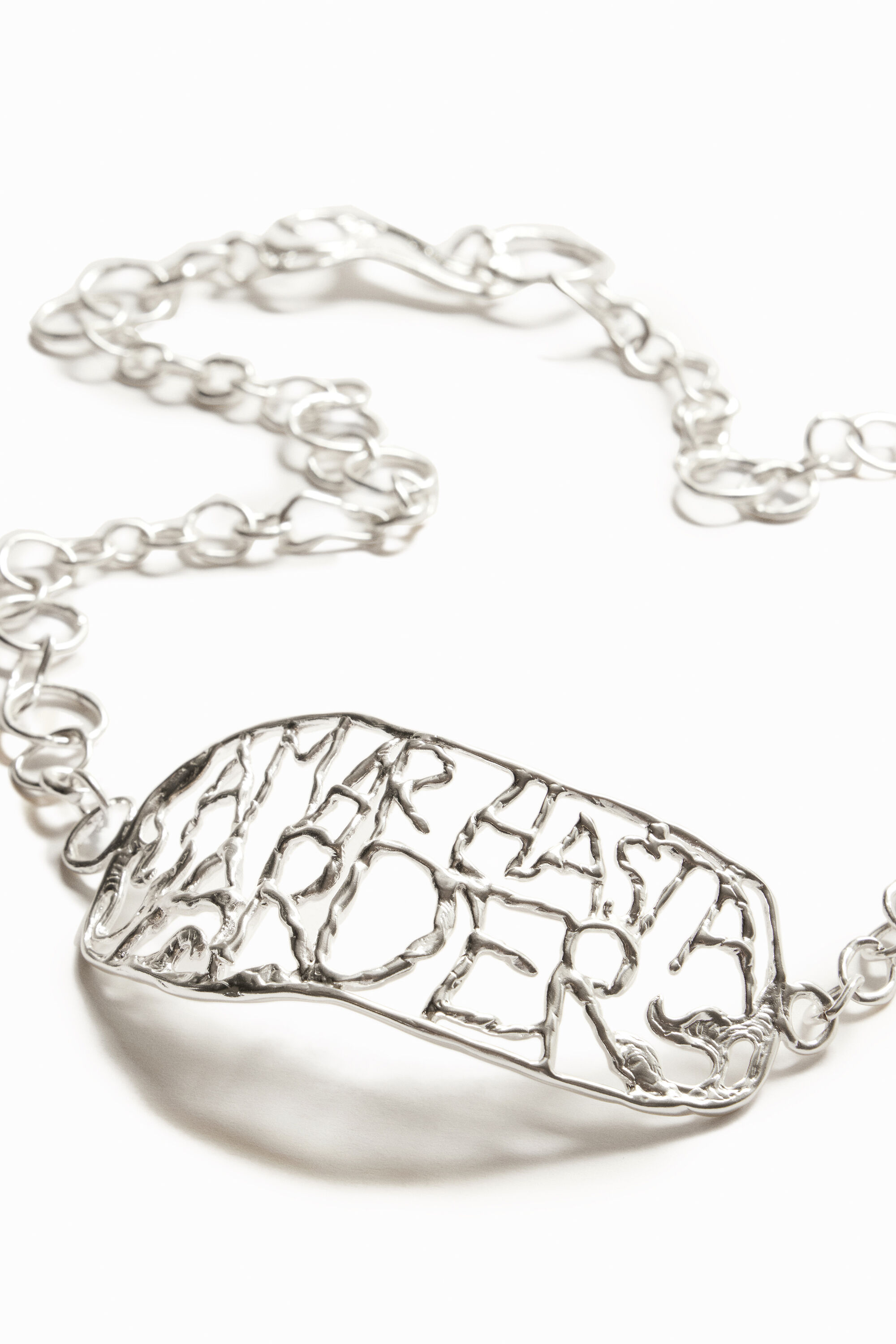 Choker XL mensaje ba&ntilde;o plata Zalio