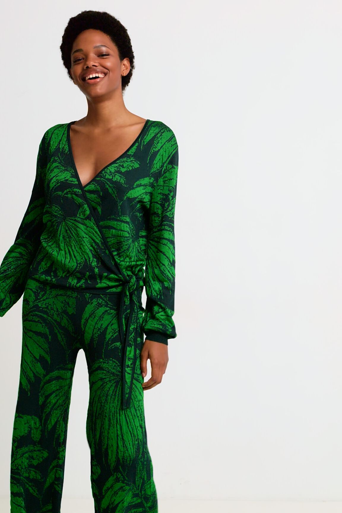 Jersey jacquard tropical