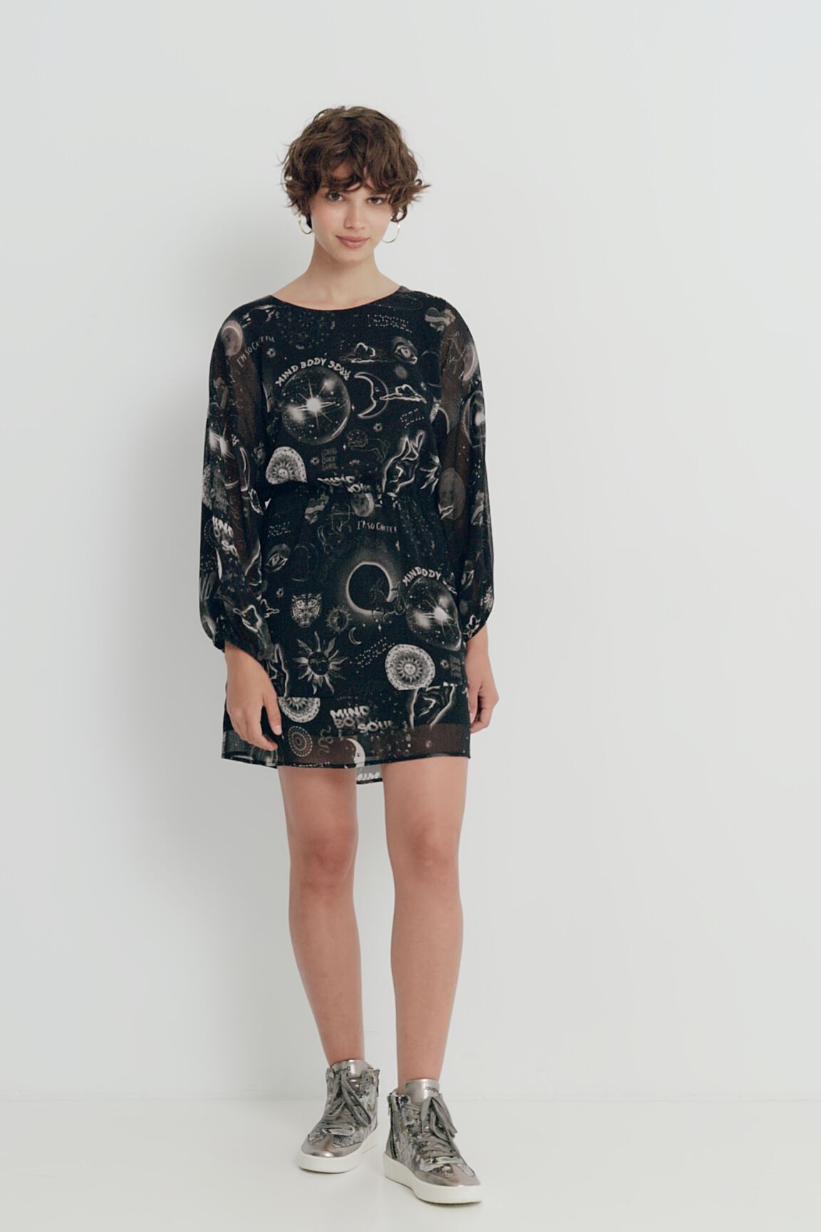 Vestido viscosa estampado