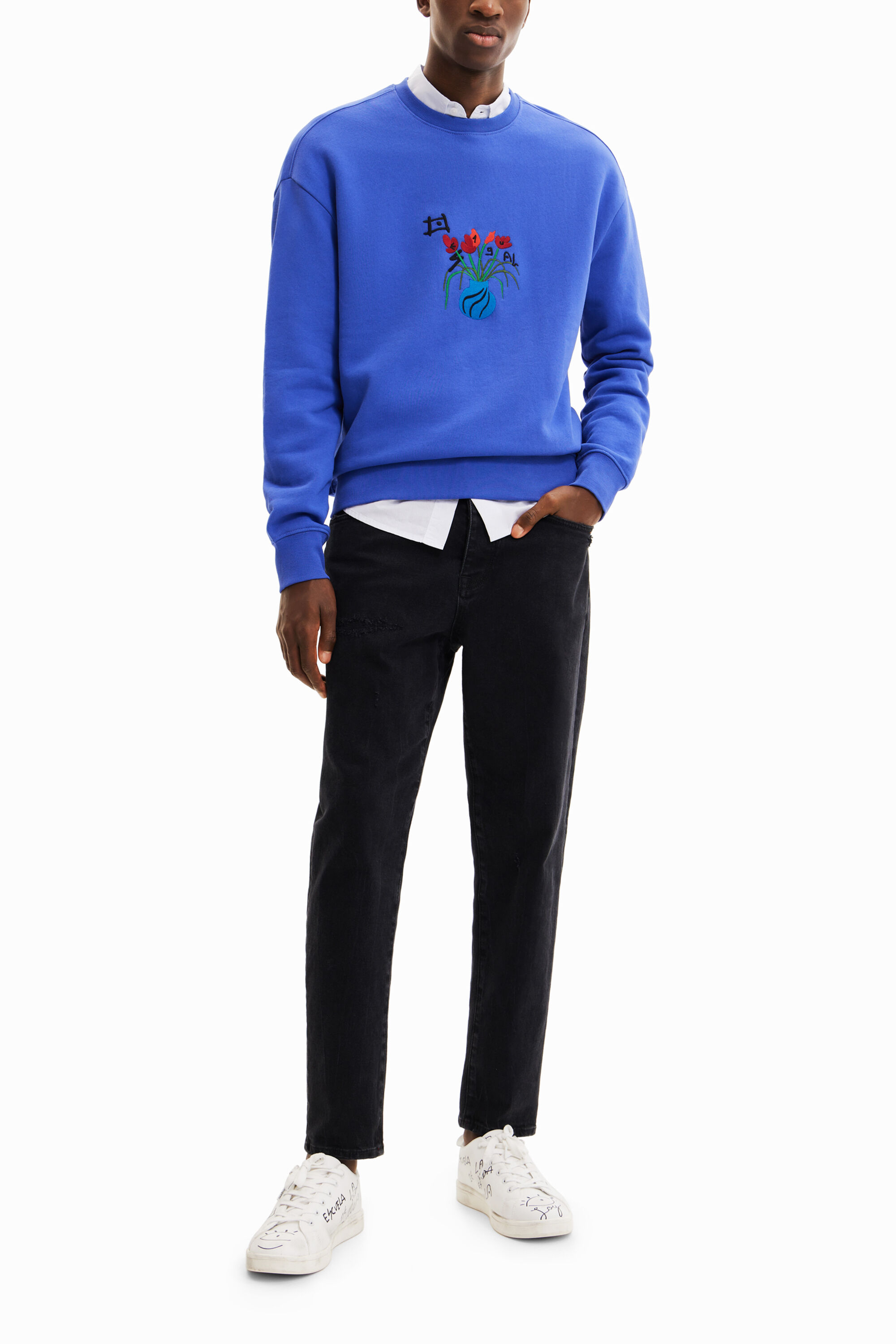 Sudadera bordado flor
