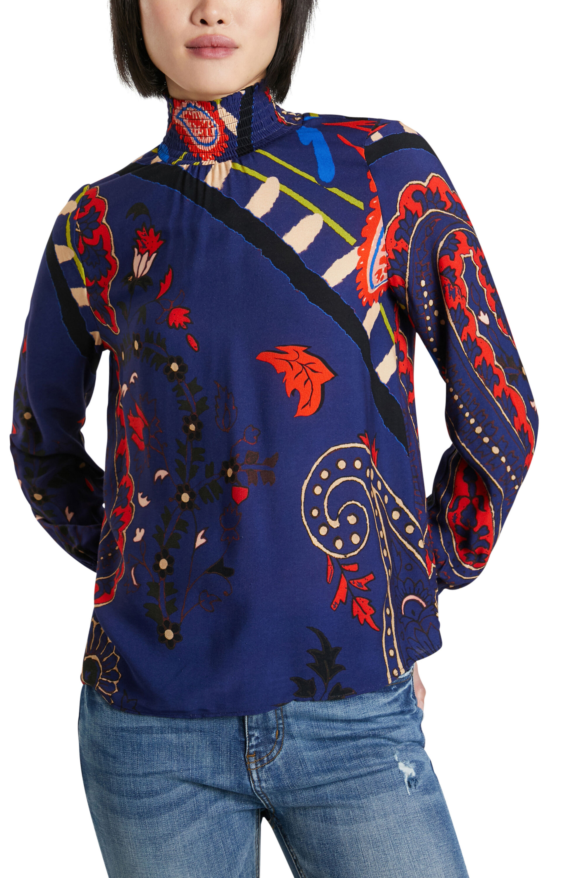 Blusa loose cuello alto