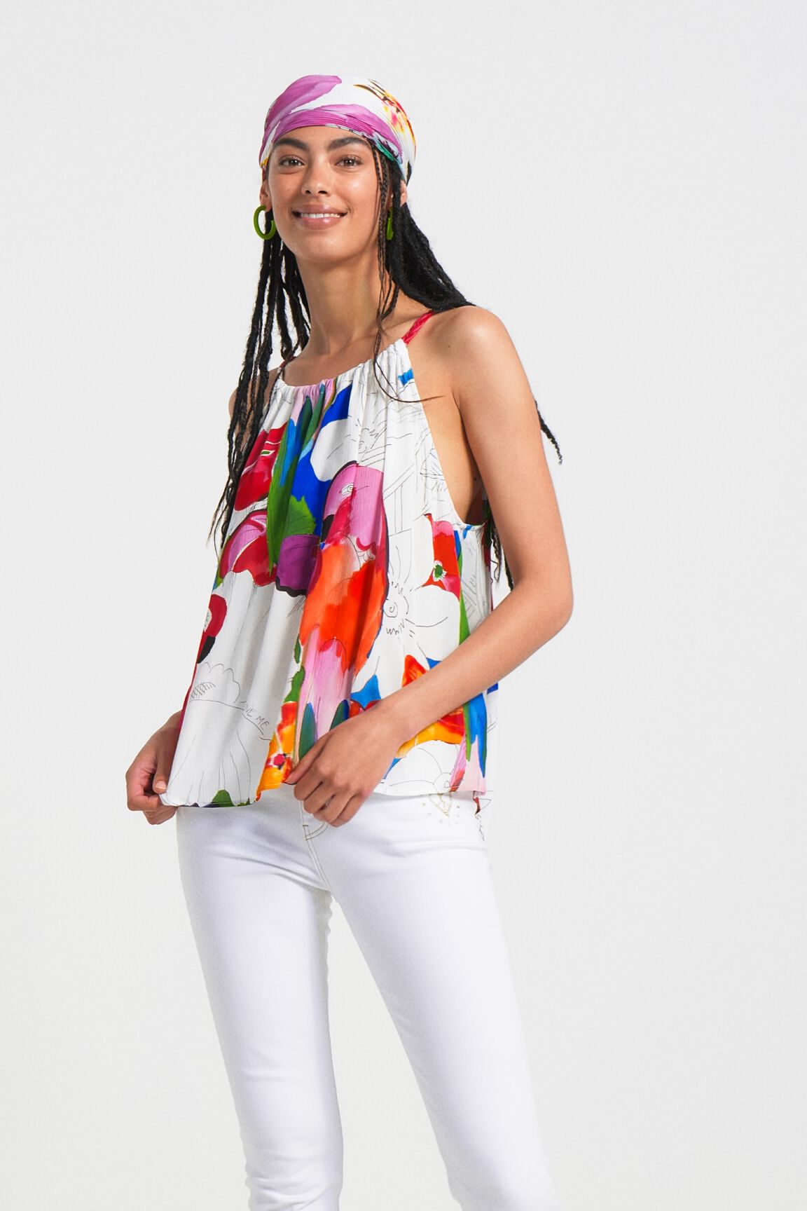 Blusa halter tropical