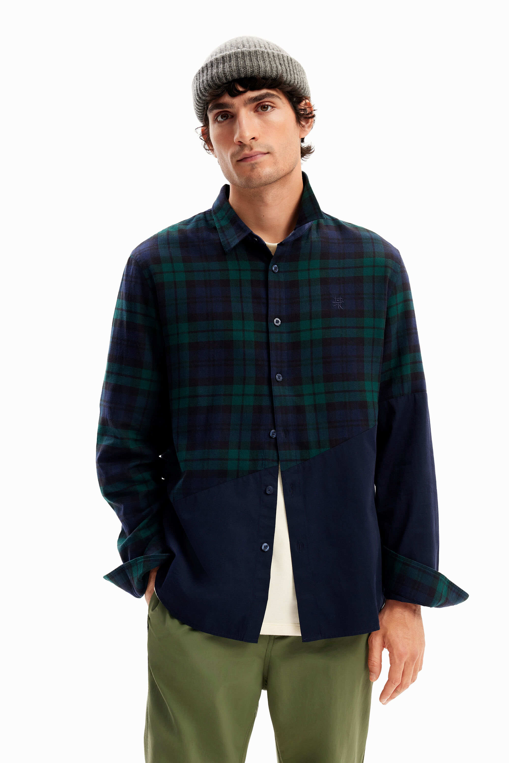 Camisa cuadros patch