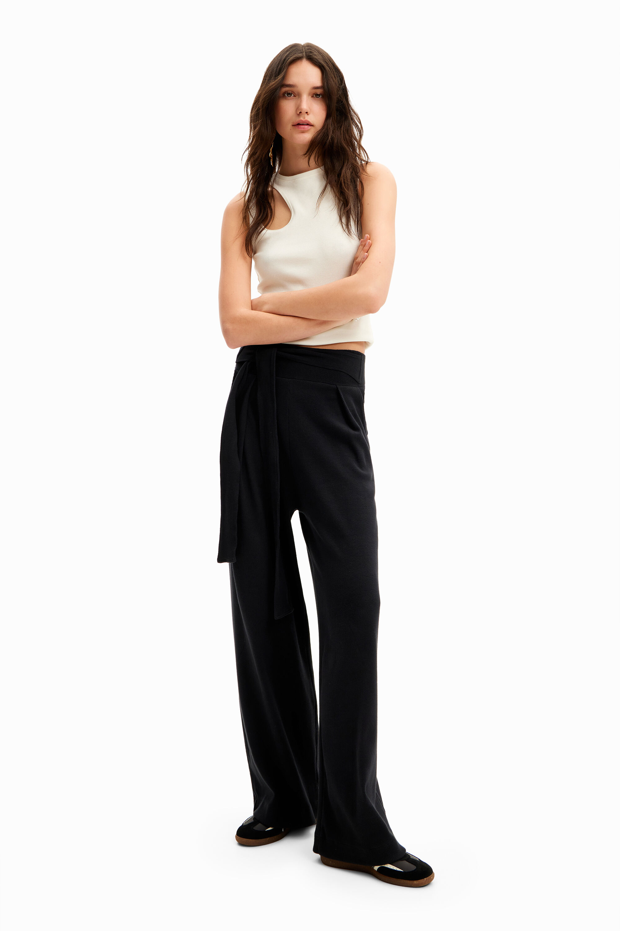 Pantal&oacute;n Wide leg punto