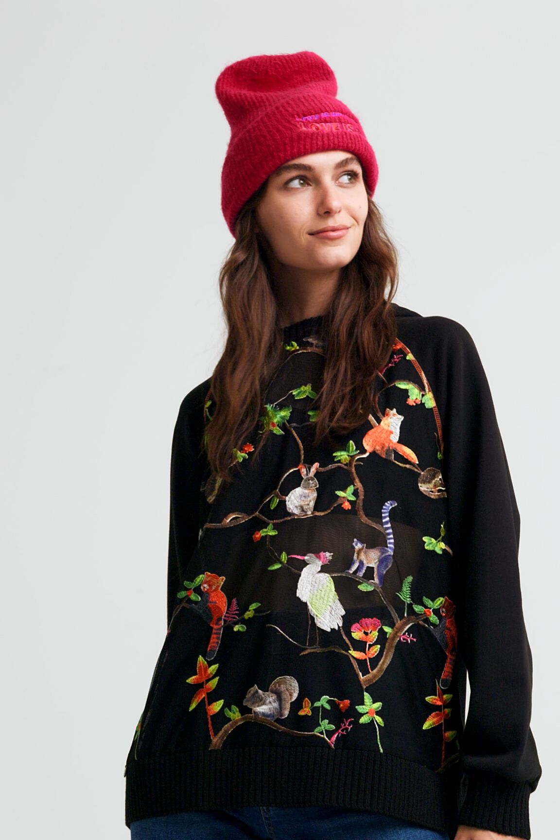 Sudadera bordados tul