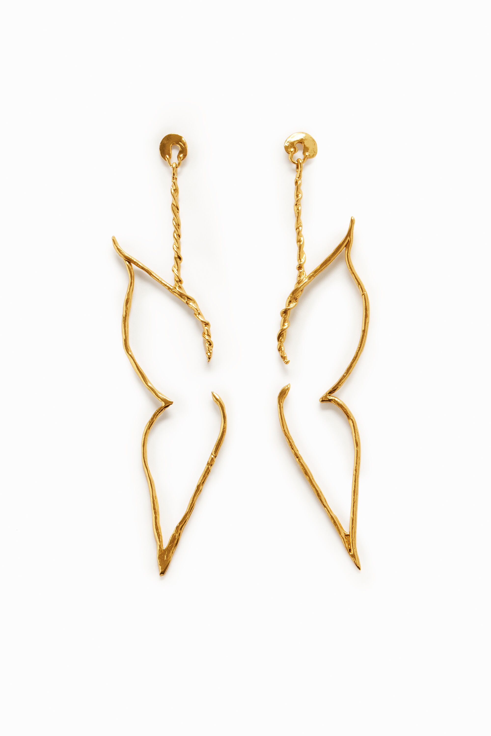 Pendientes mariposas XL ba&ntilde;o oro Zalio