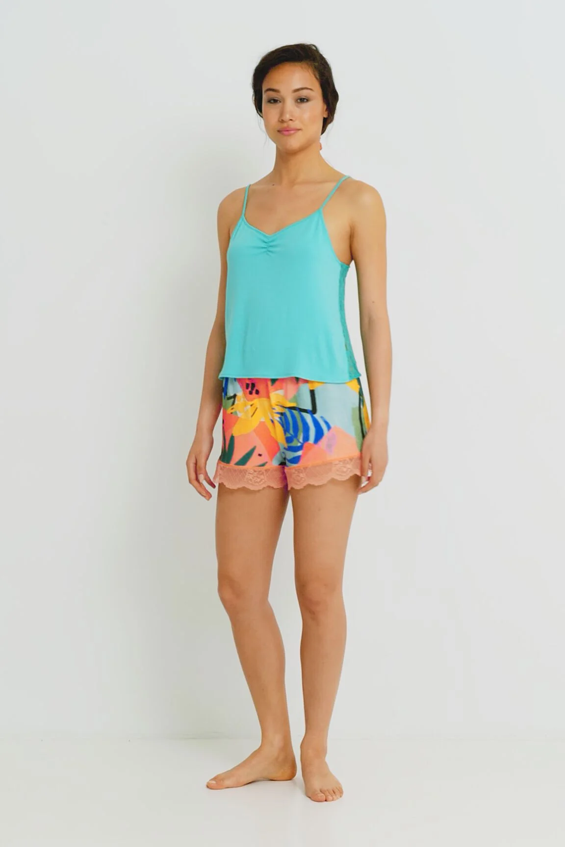 Camiseta pijama tirantes encaje