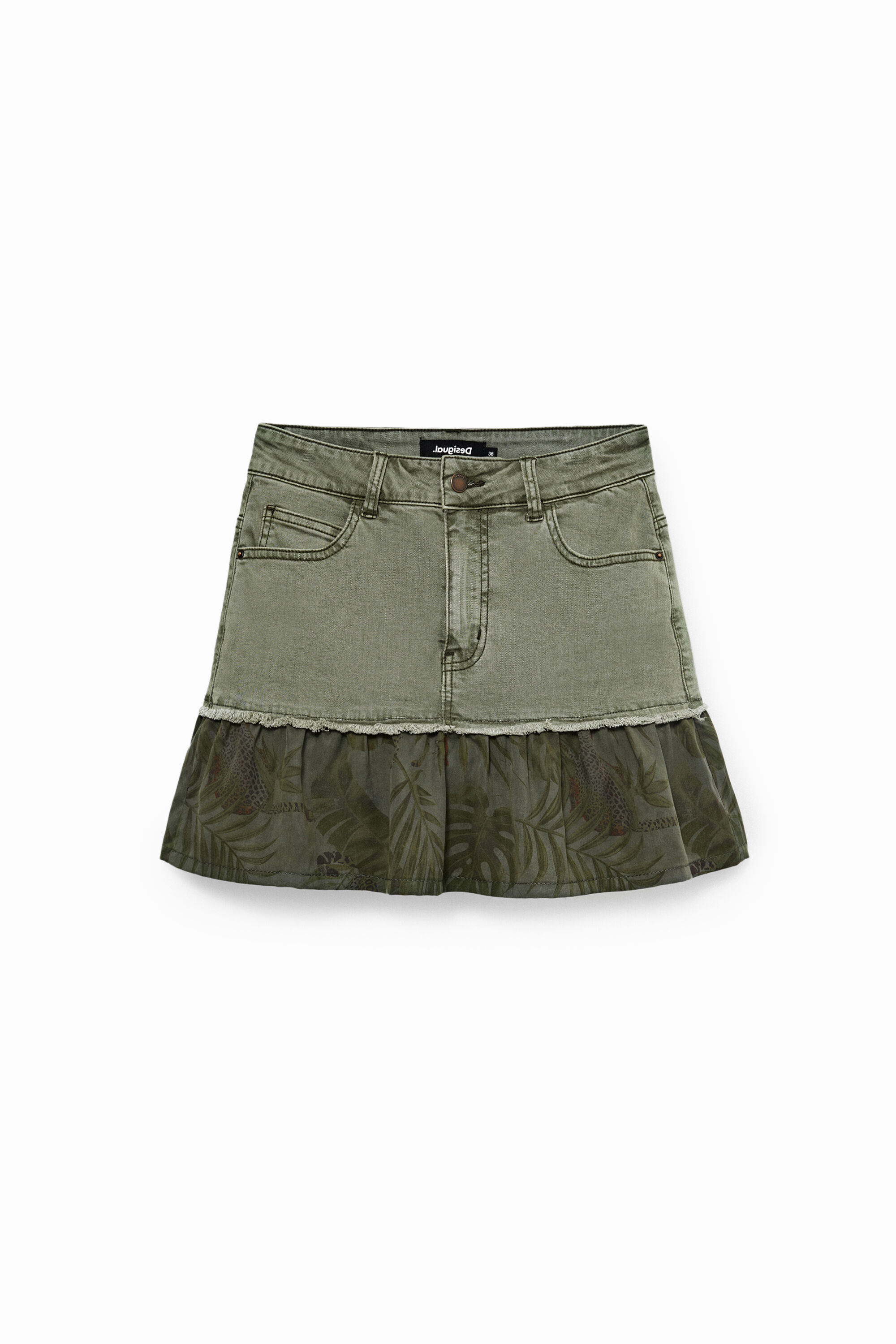 Minifalda vaquera patch de volantes