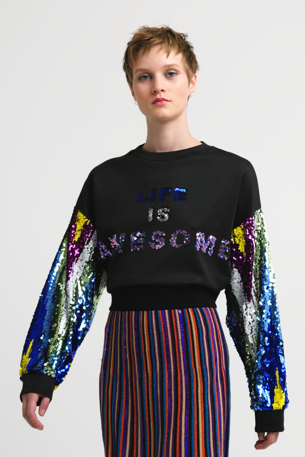 Falda midi rayas