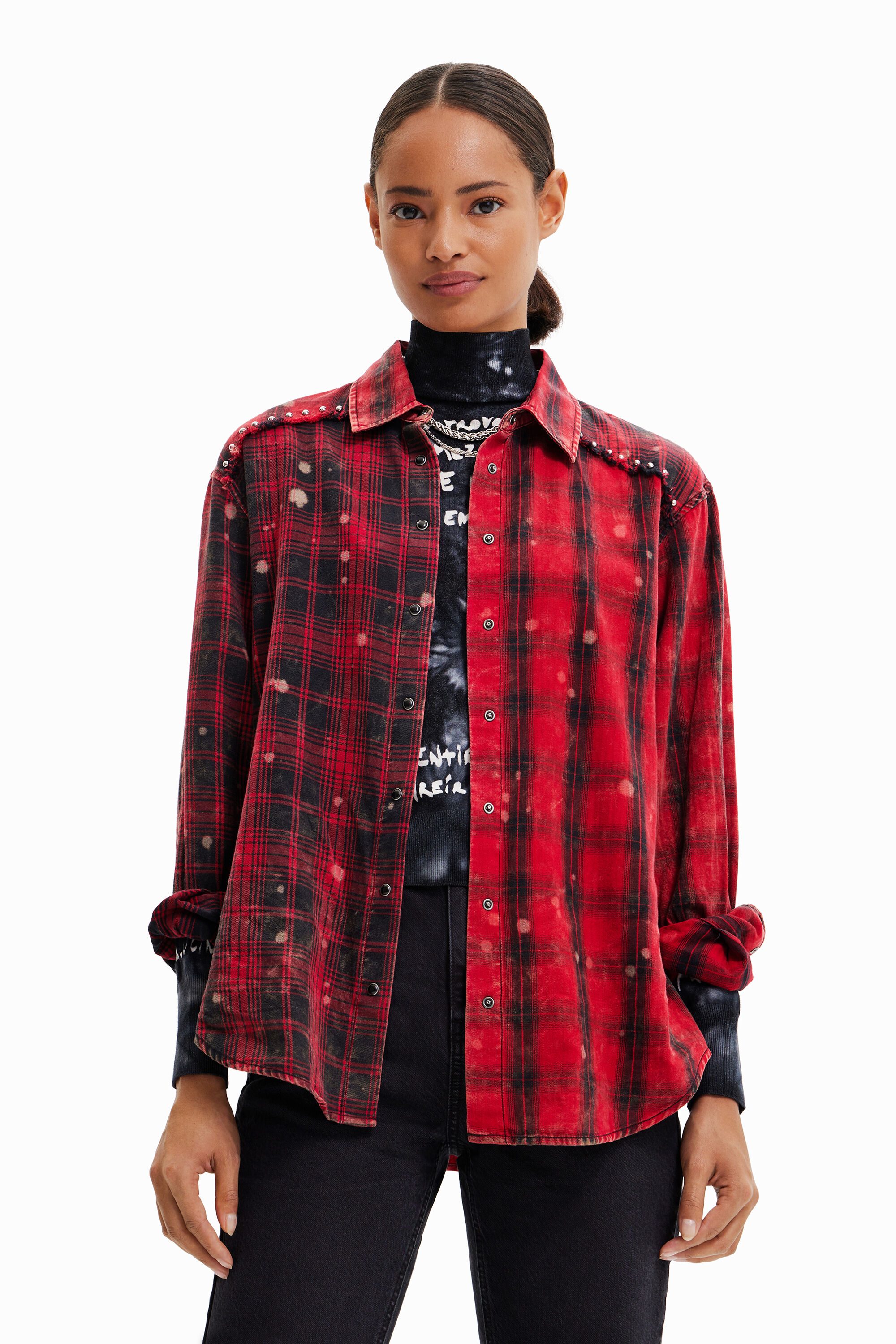 Camisa tart&aacute;n punk